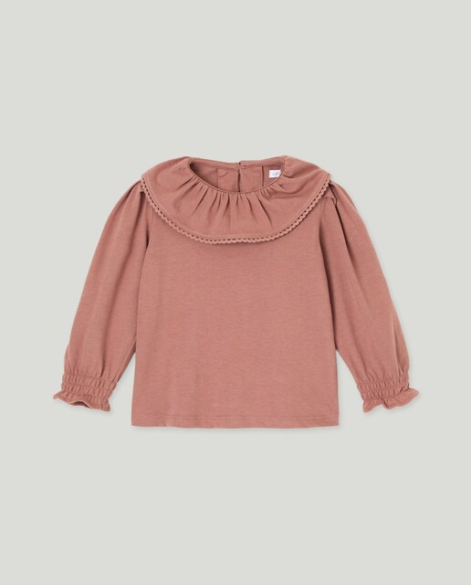 Imagen 0 de Camiseta bebé cuello puntilla