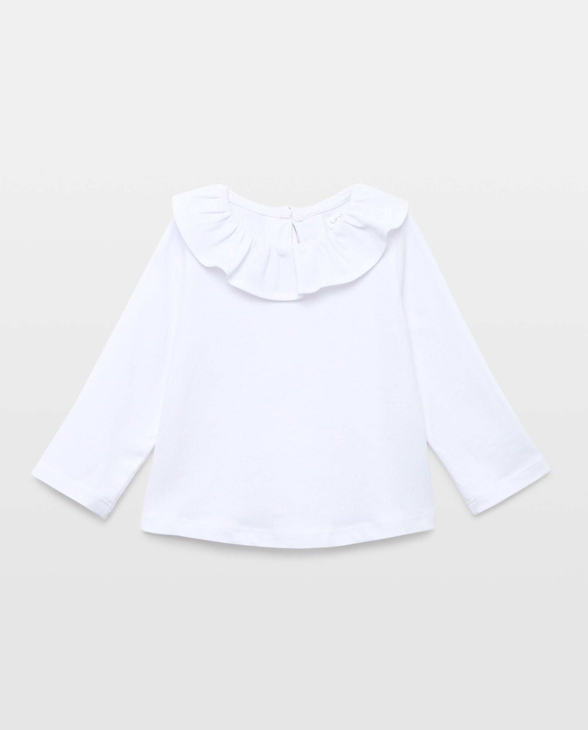 Camiseta bebé niña con cuello Blanco-1