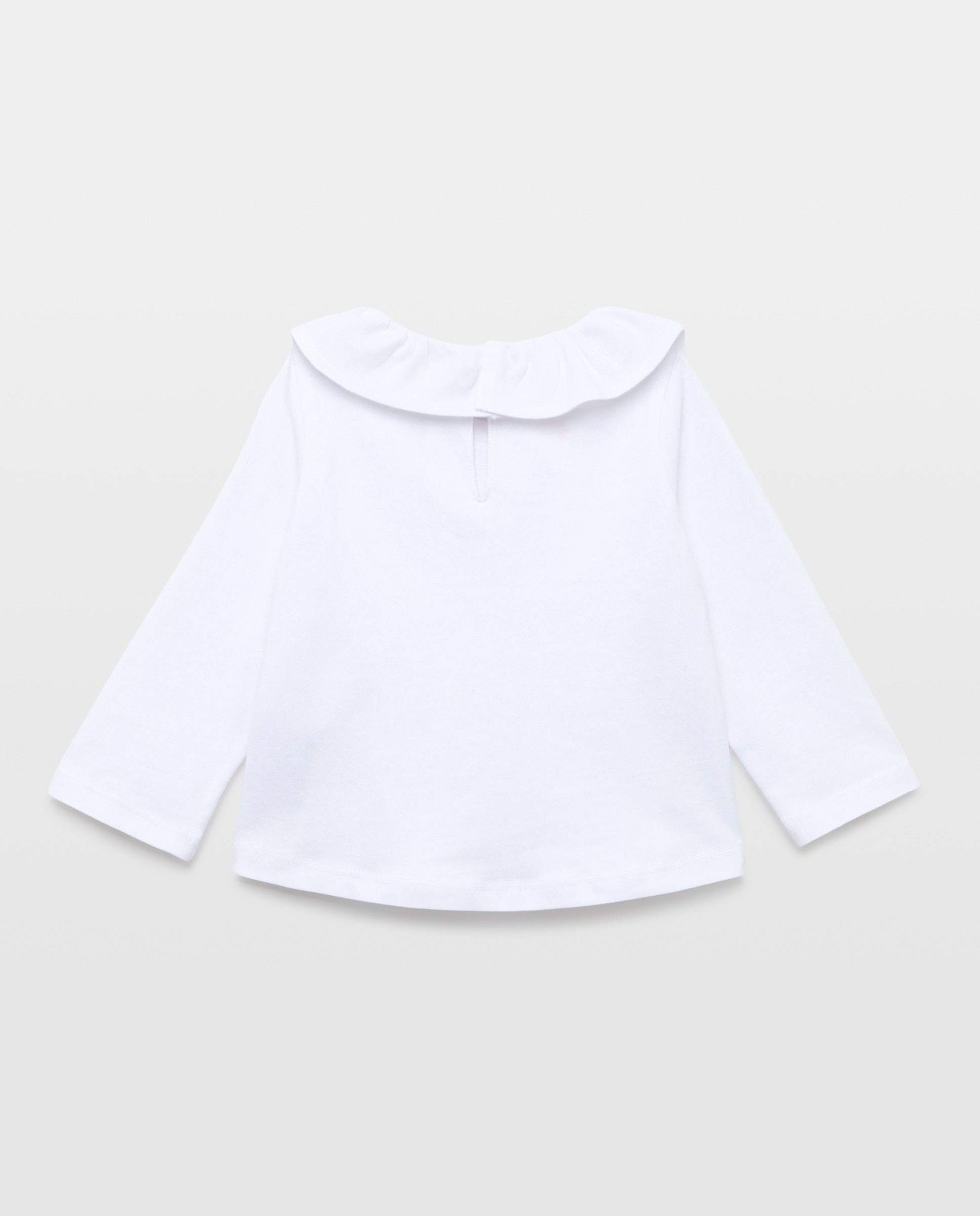 Camiseta bebé niña con cuello Blanco-2