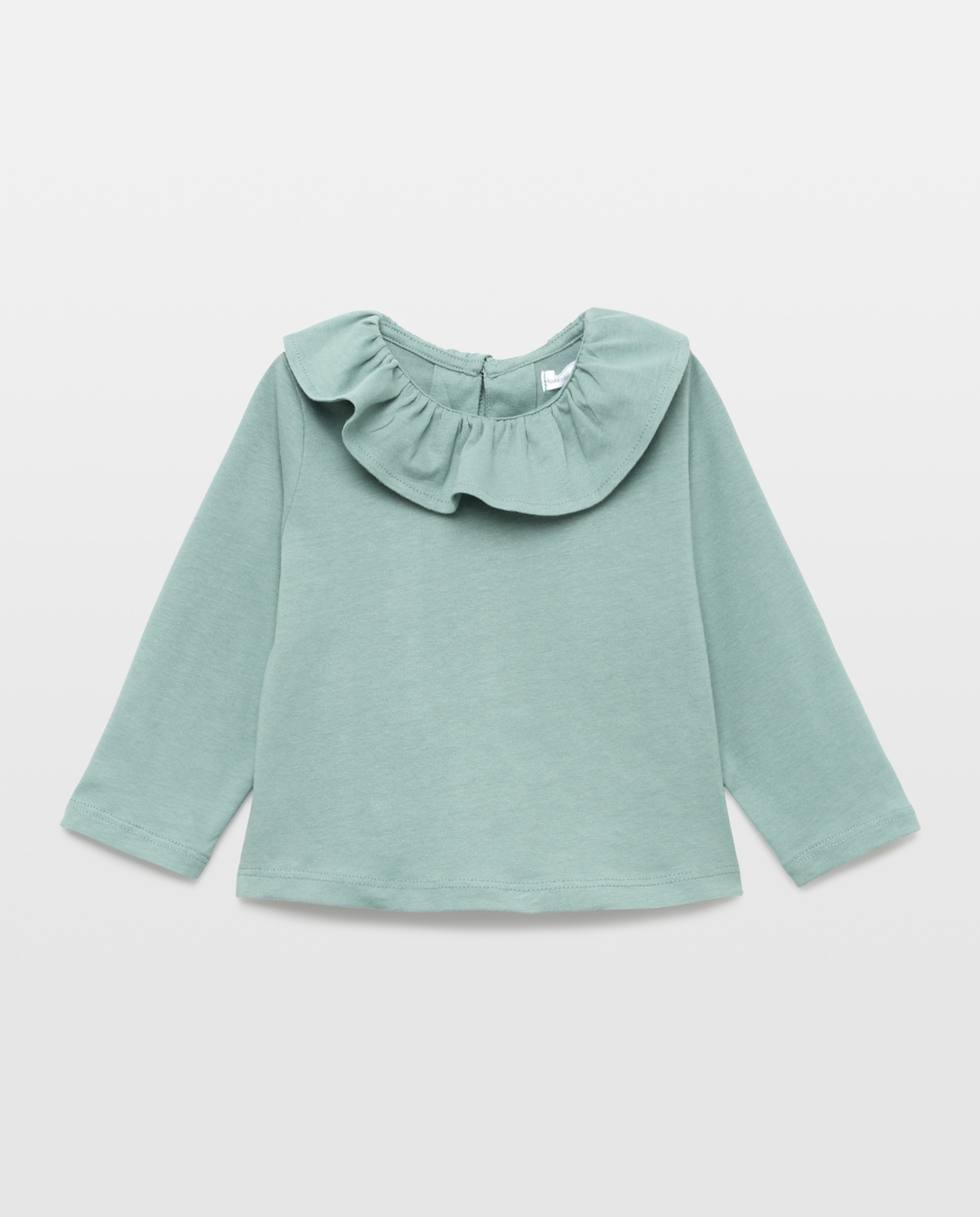 Camiseta bebé niña con cuello Verde-1