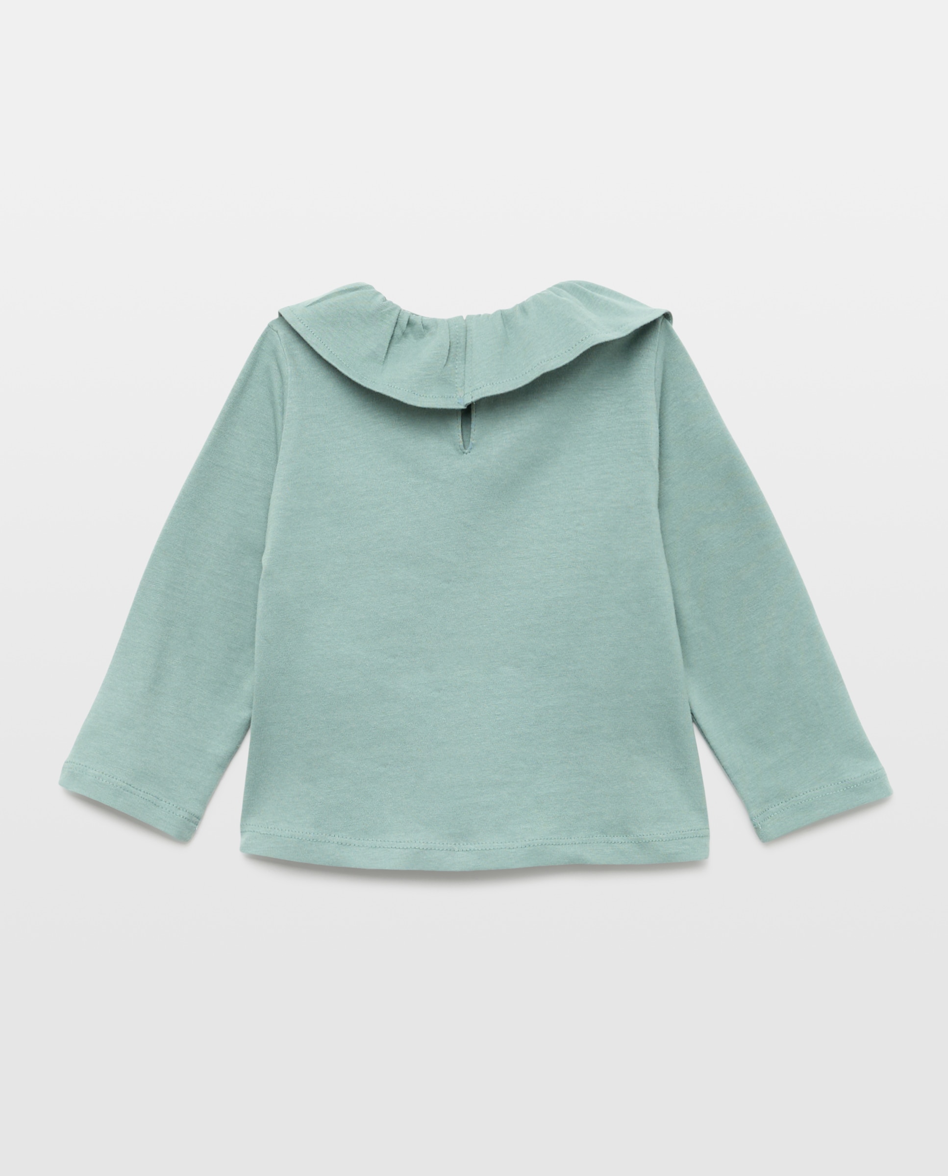 Camiseta bebé niña con cuello Verde-2