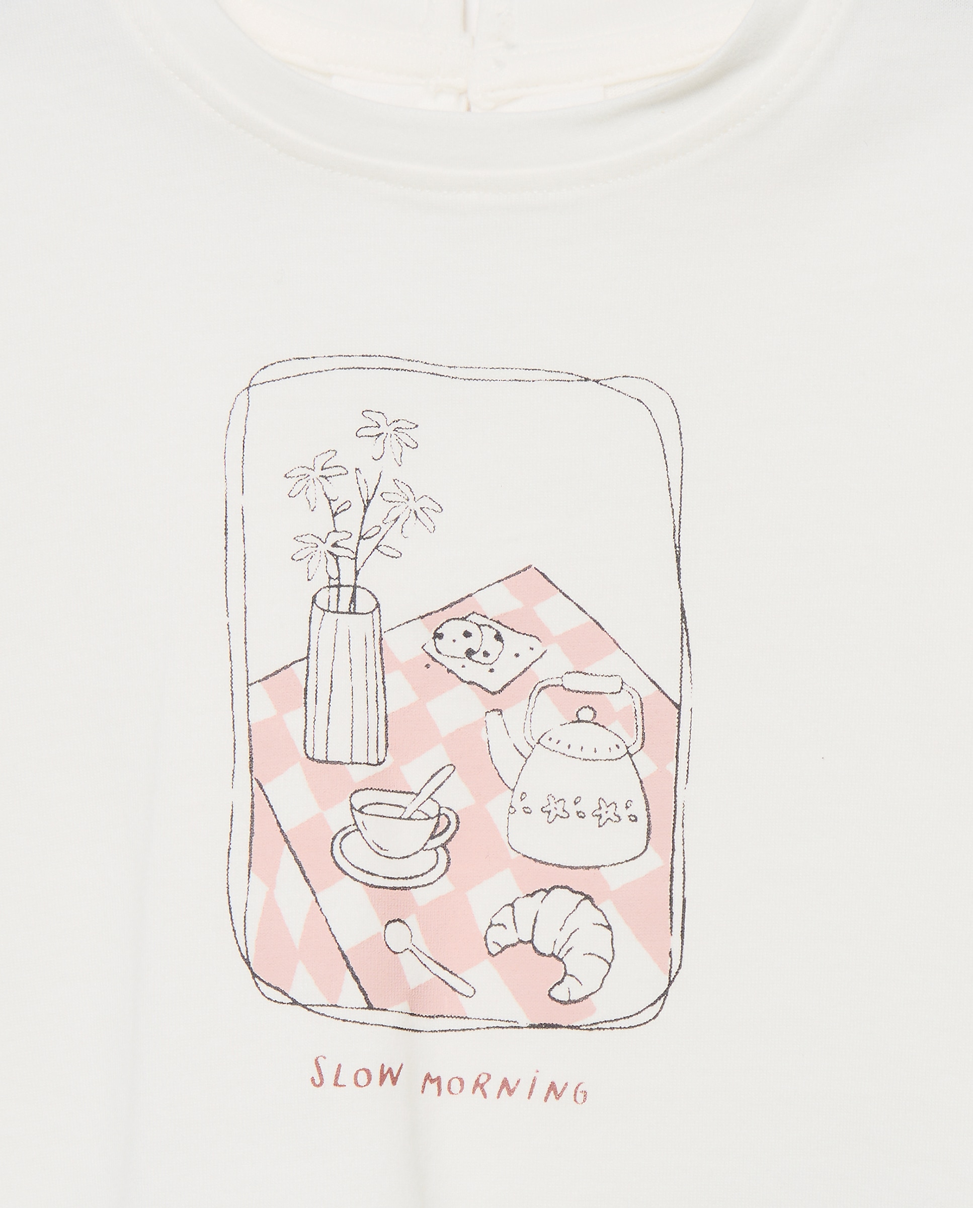 Camiseta bebé niña solidaria Blanco roto-3