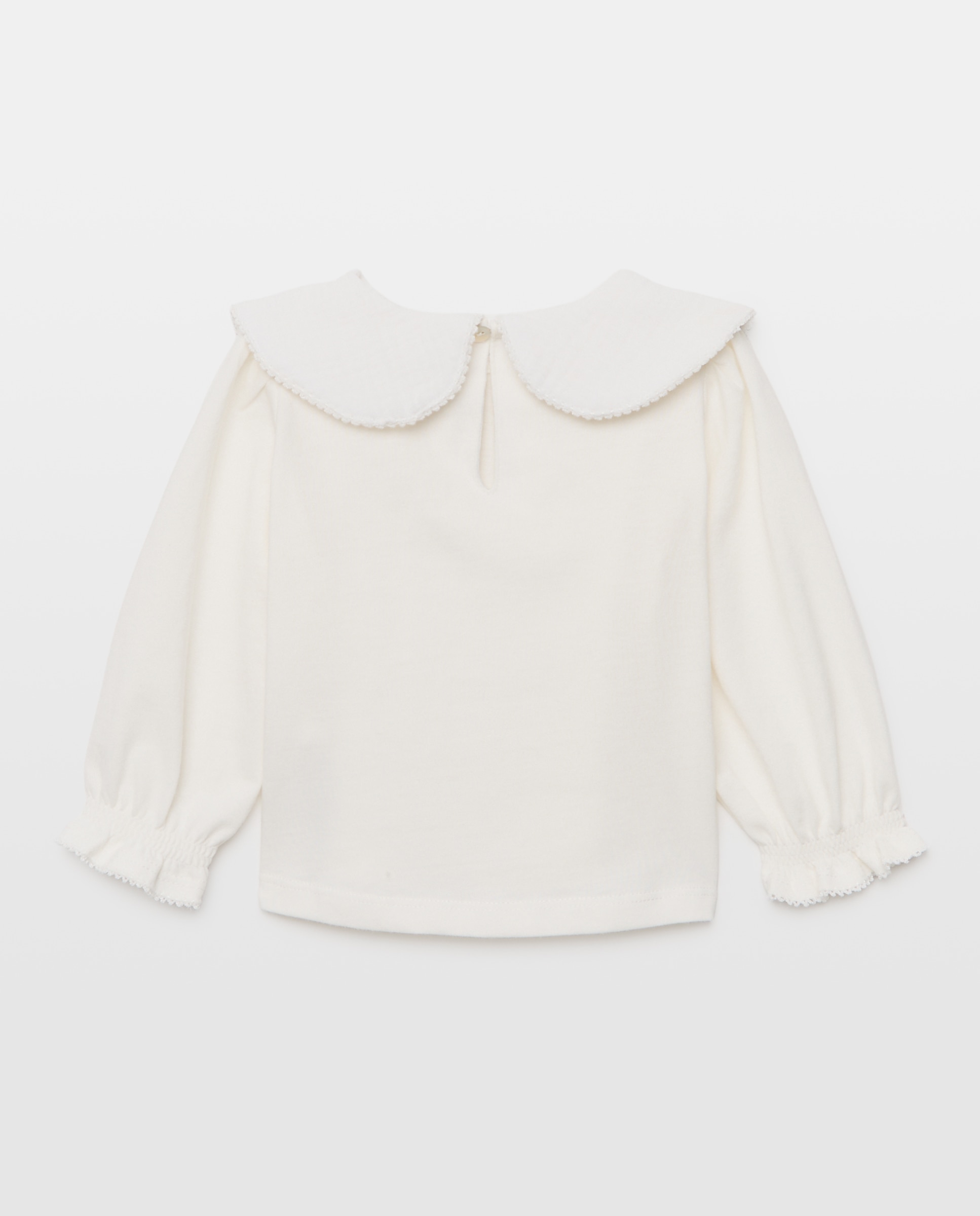 Camiseta bebé niña cuello festón Blanco roto-2