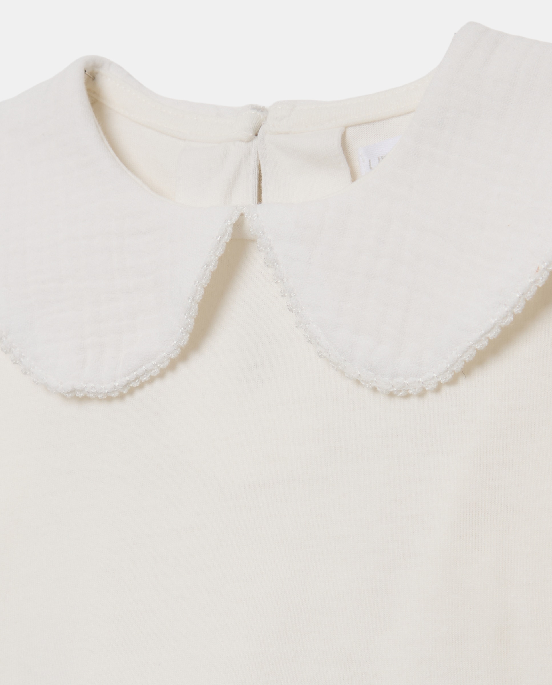 Camiseta bebé niña cuello festón Blanco roto-3