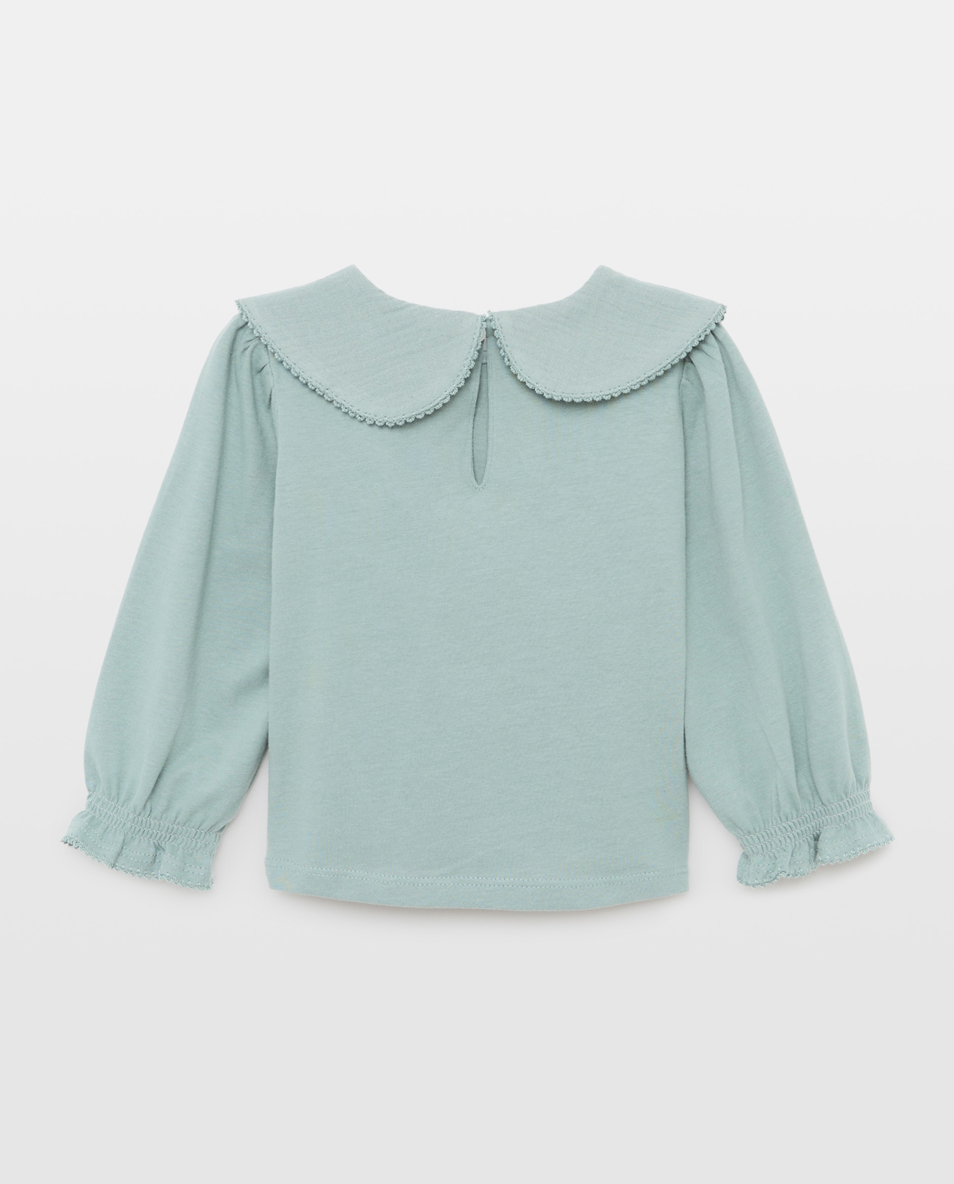 Camiseta bebé niña cuello festón 582 Verde agua-2