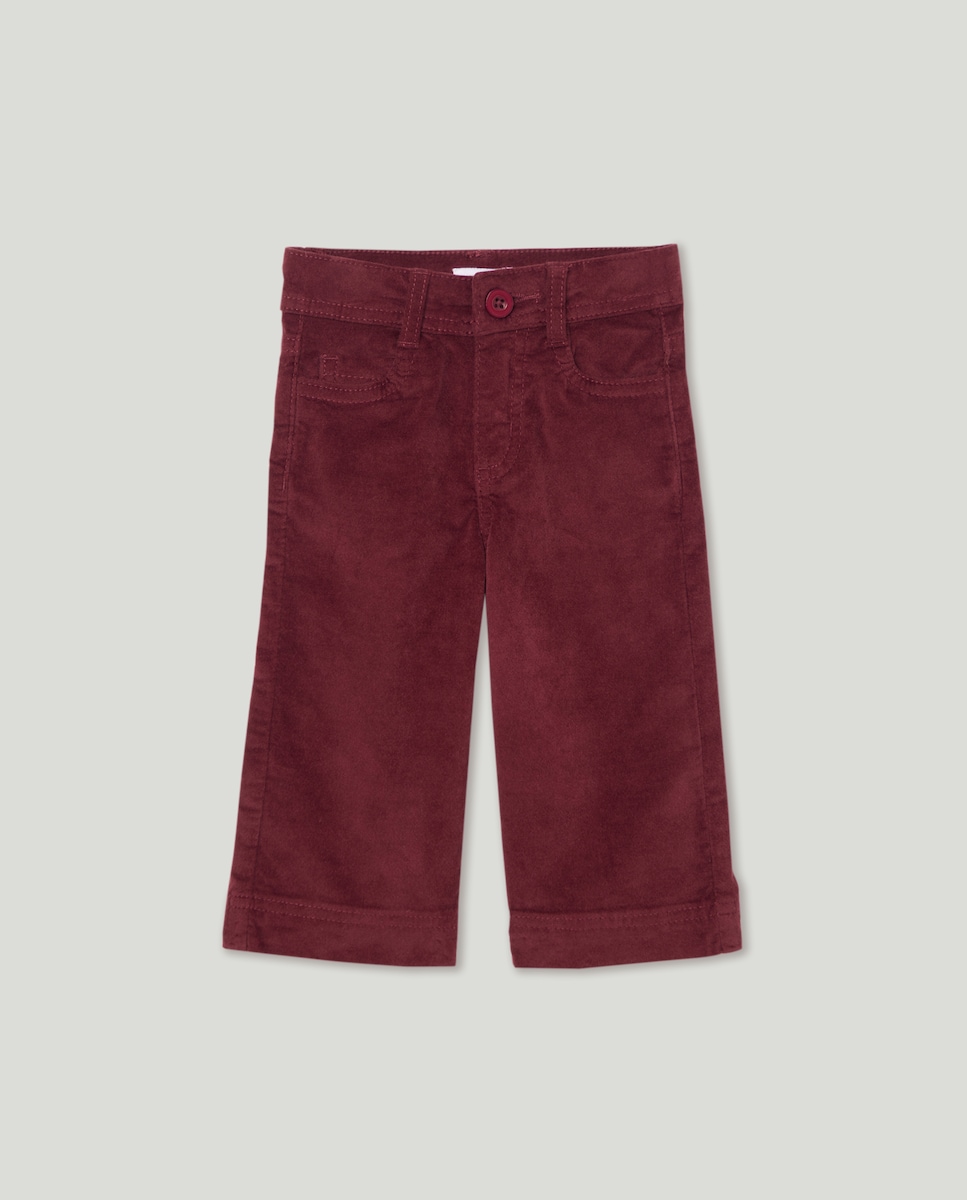Pantalón bebé pana Burdeos-1