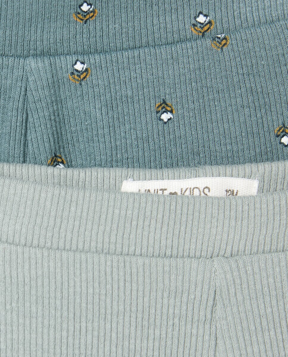 Pack dos leggings bebé niña canale Verde Pato-3