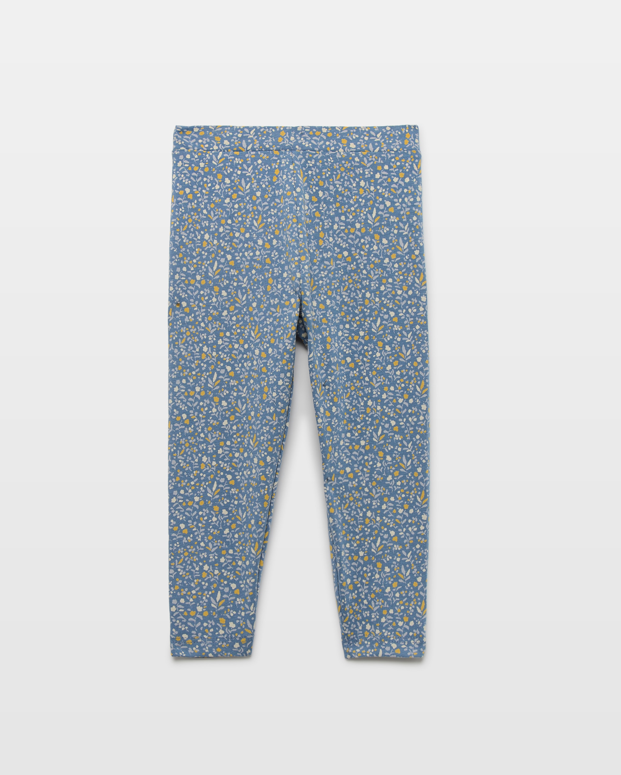 Pack dos leggings bebé niña estampado y liso 400 Azul-2
