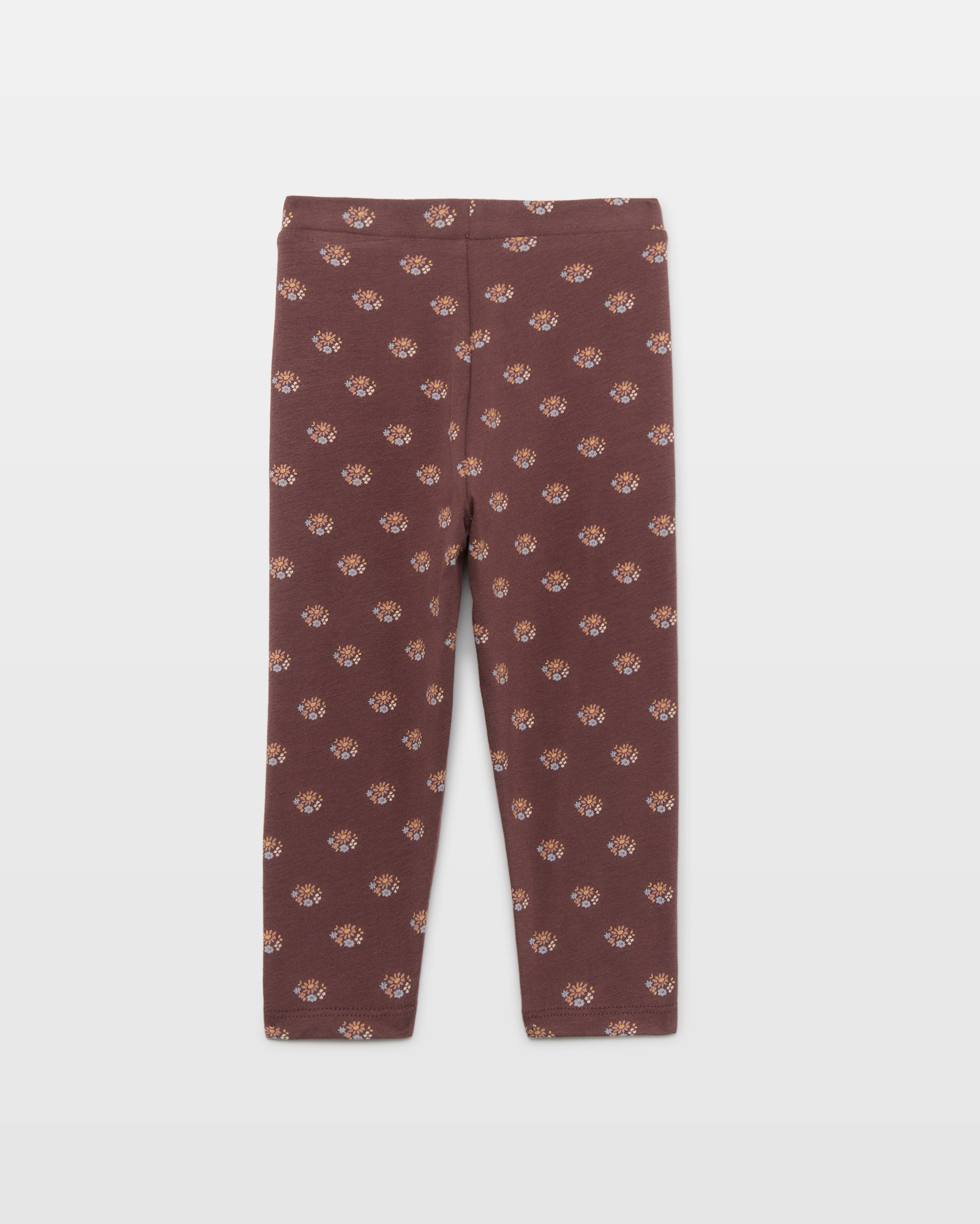 Pack dos leggings bebé niña estampado y liso 291 Berenjena-2