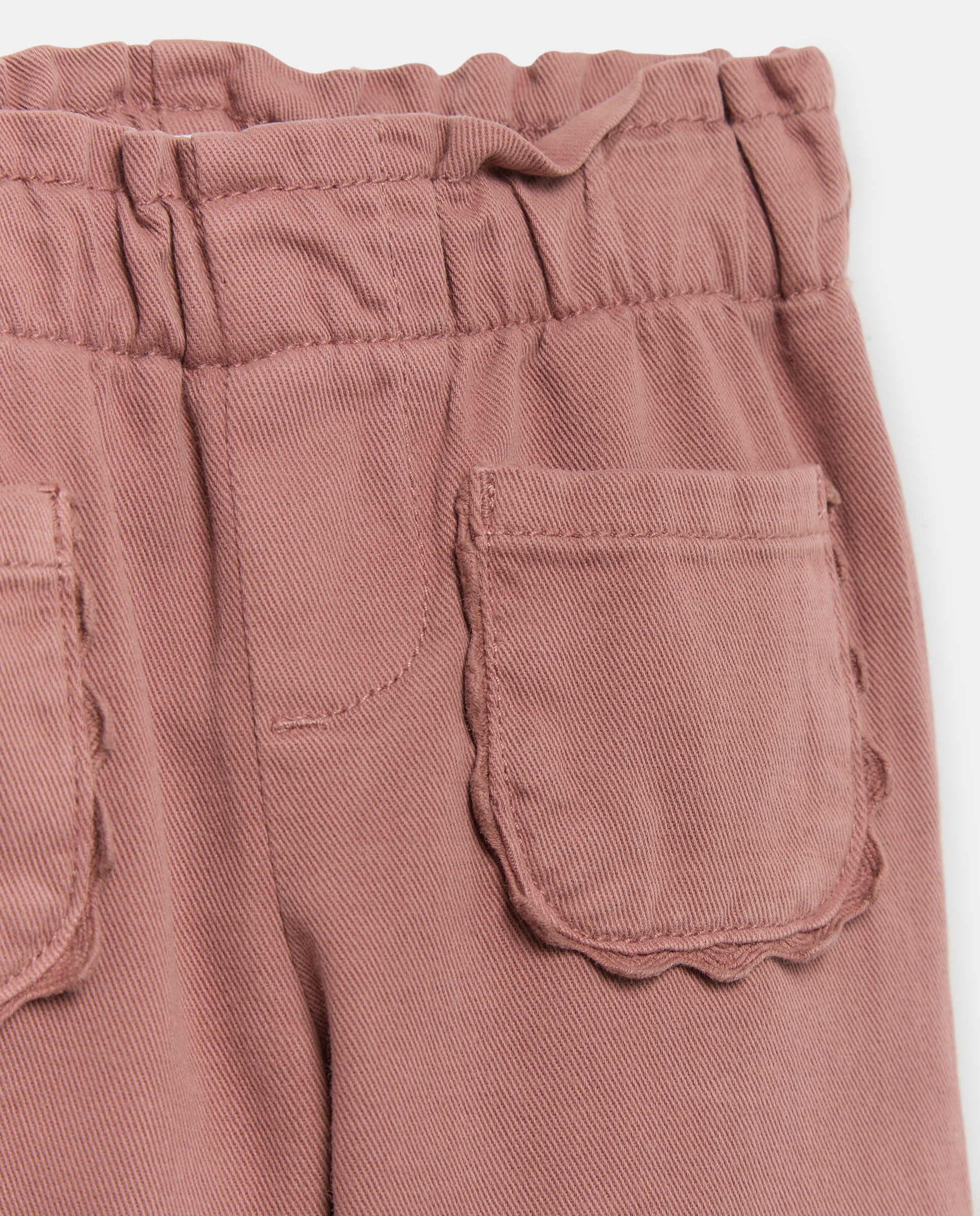 Pantalón bebé niña twill 200 Rosa-3