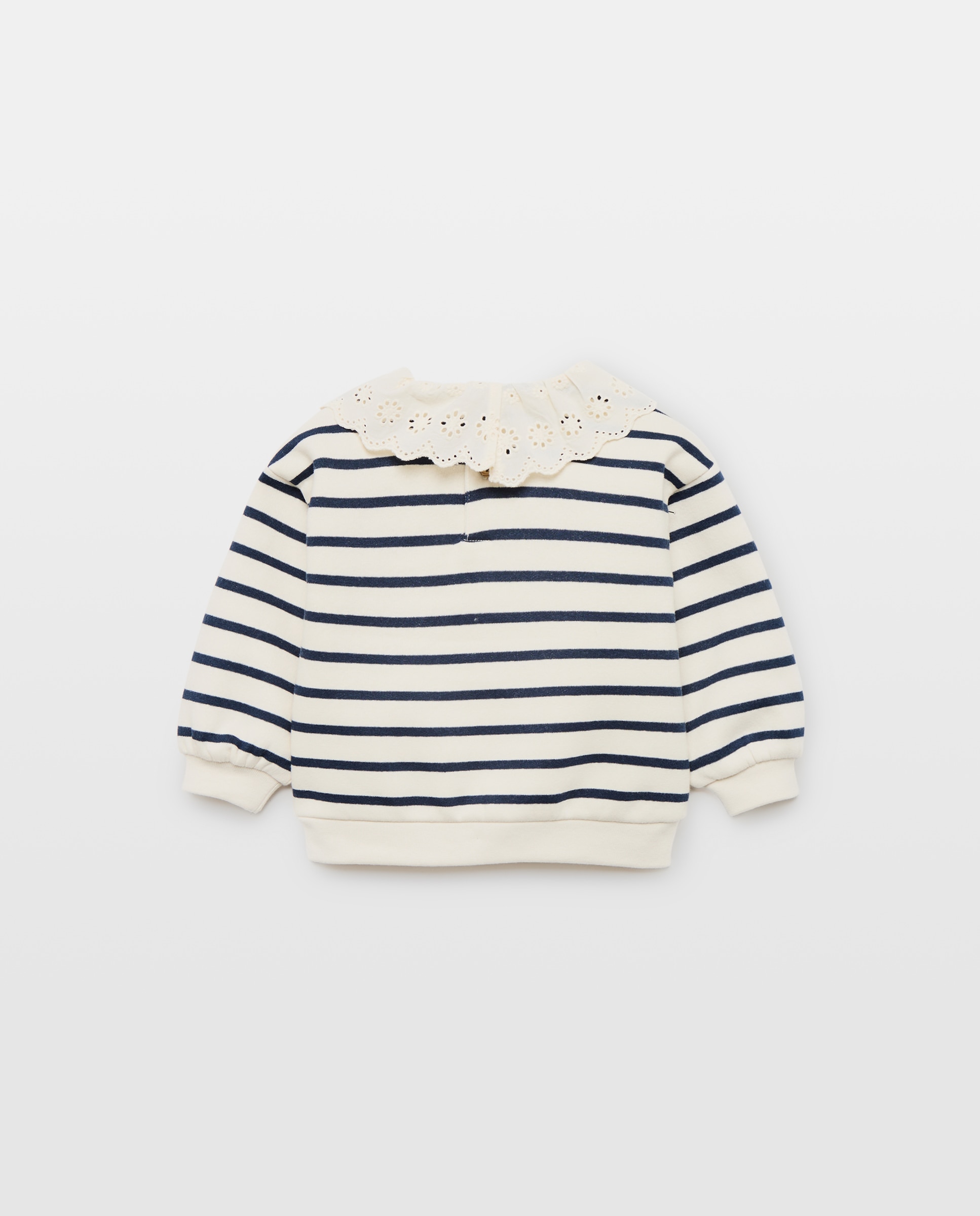 Sudadera bebé niña cuello volante 400 Azul-2