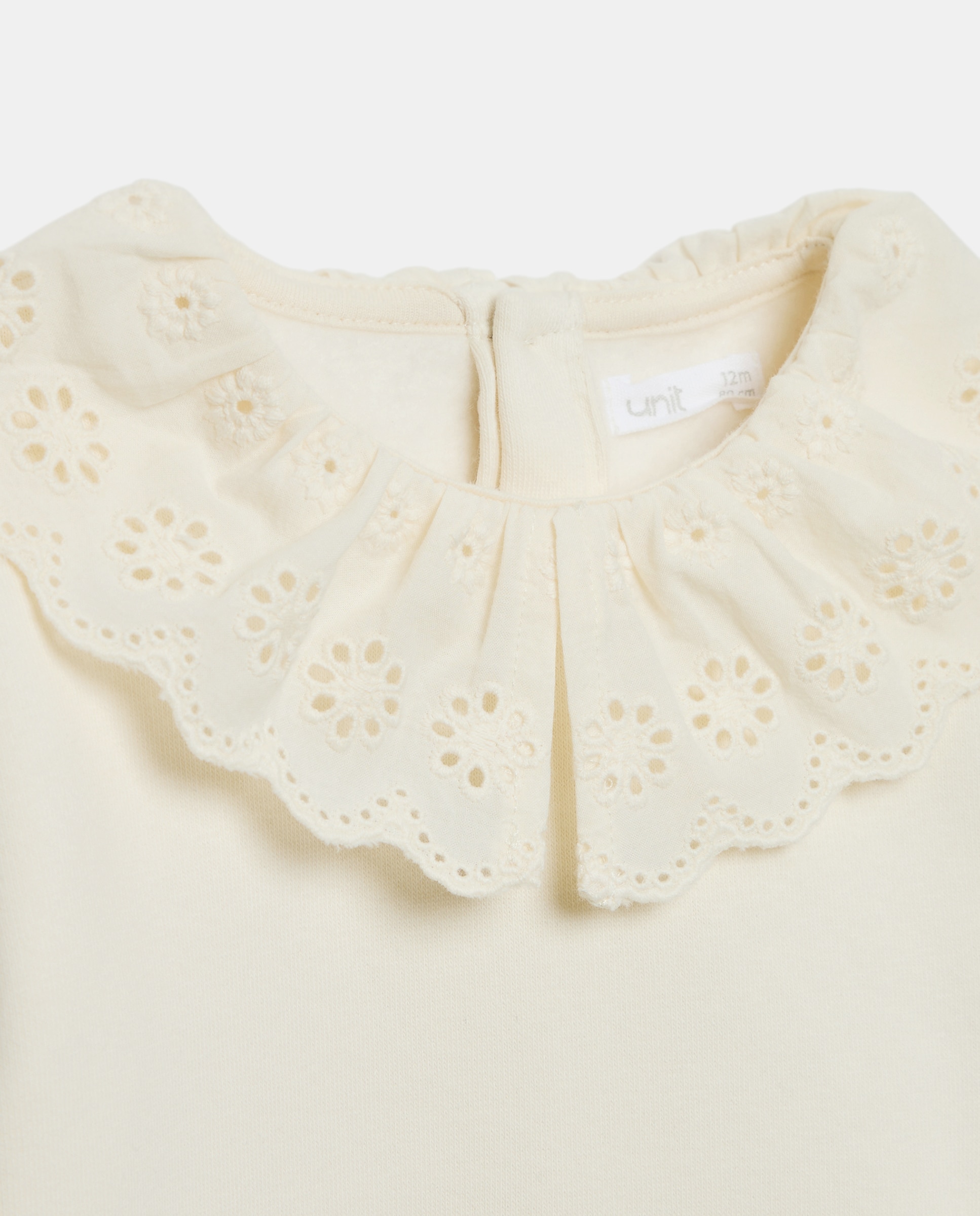 Sudadera bebé niña cuello volante 120 Crudo-3