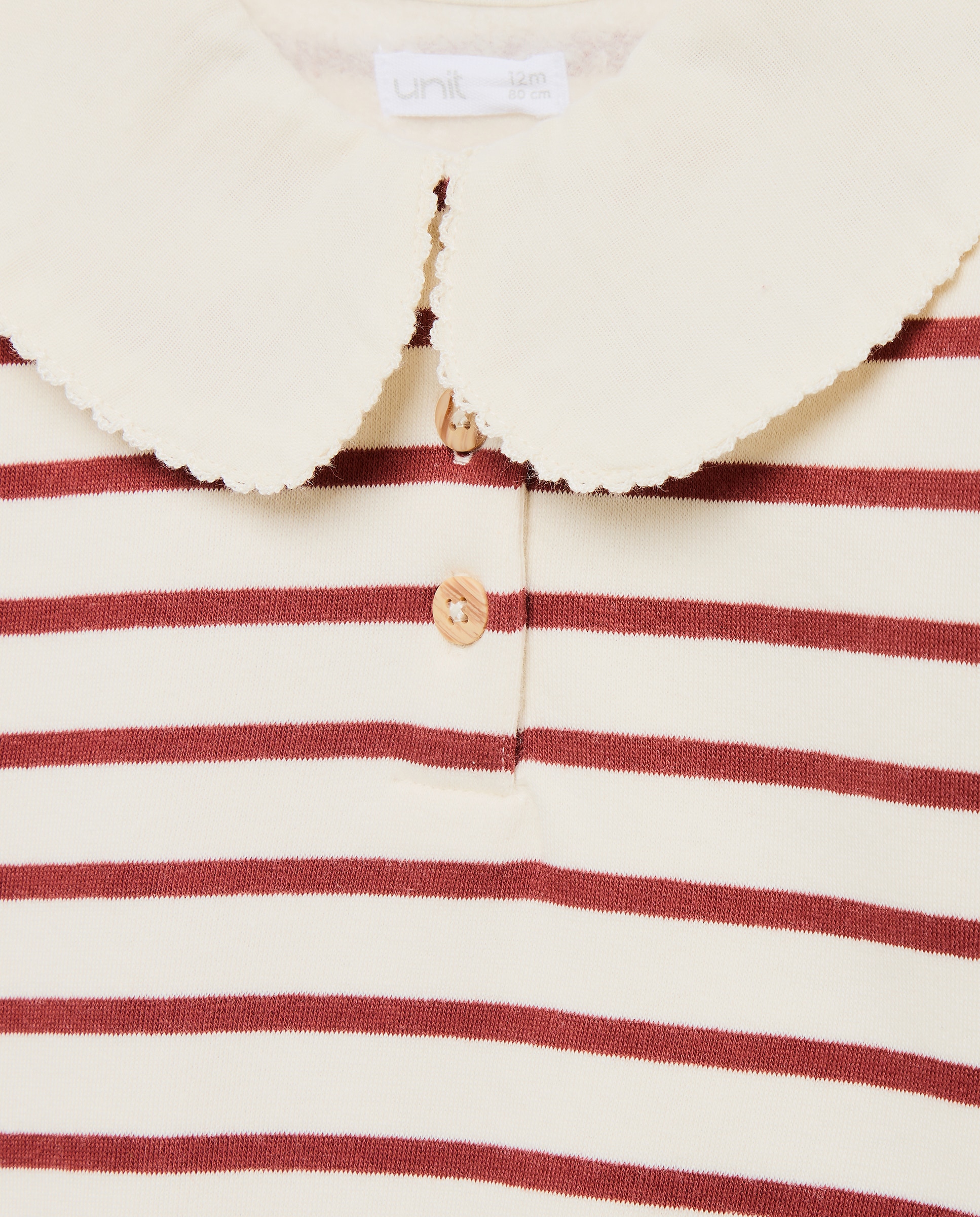 Sudadera bebé niña con cuello 770 Terracota-3
