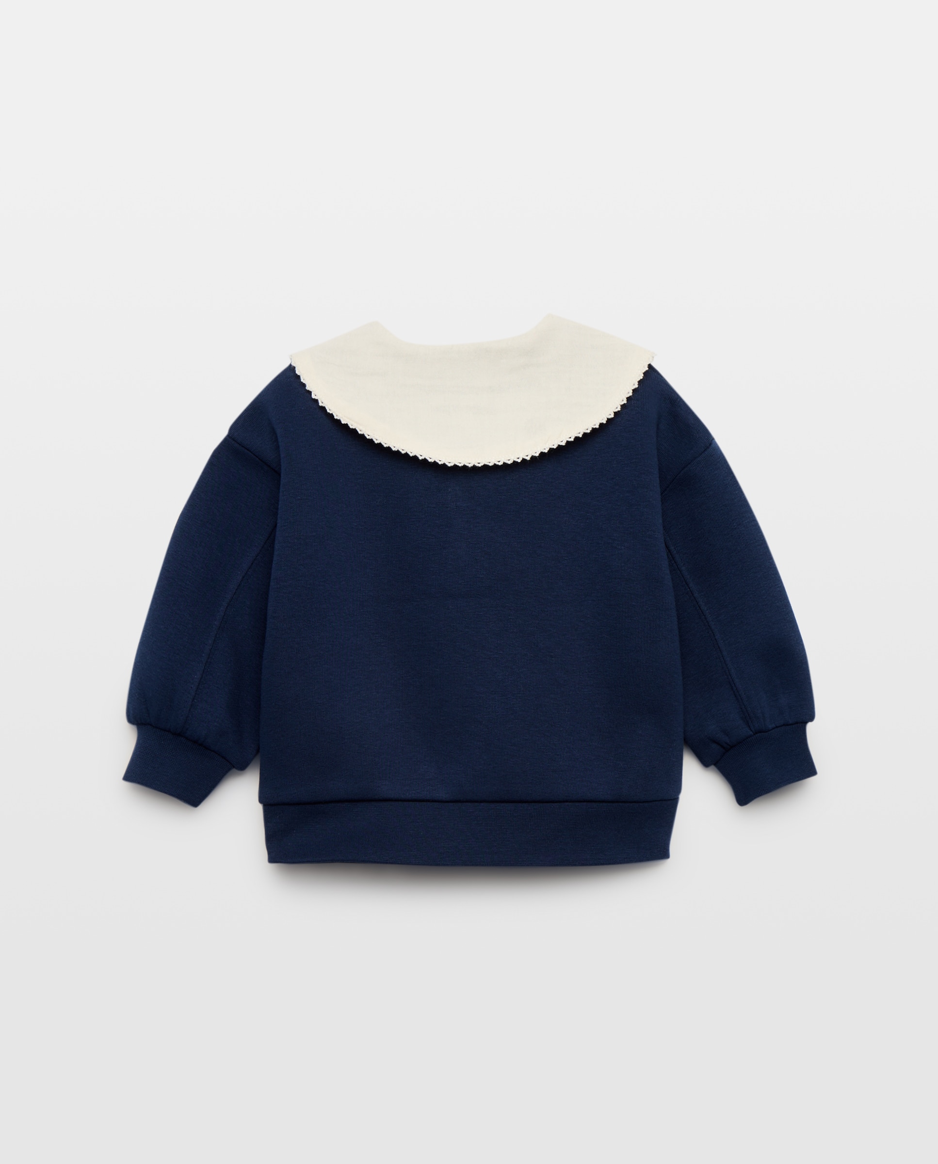 Sudadera bebé niña con cuello 400 Azul-2