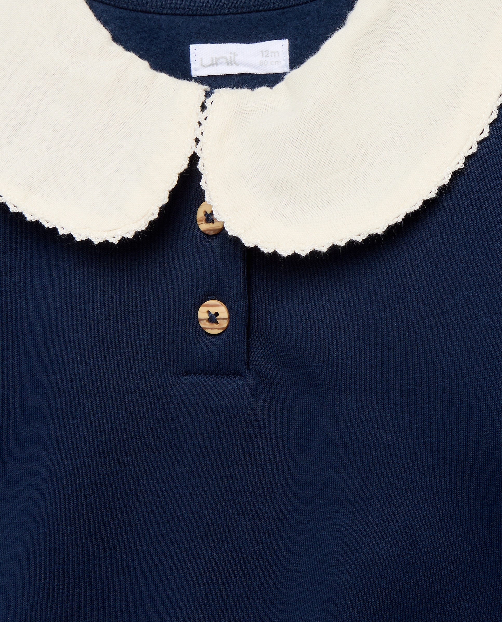 Sudadera bebé niña con cuello 400 Azul-3