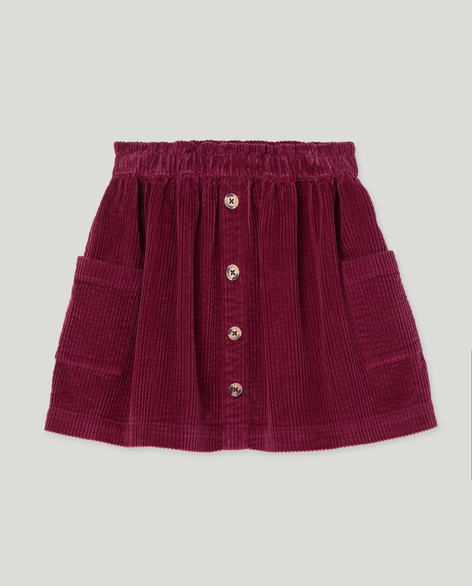 Falda niña pana Ciruela-1