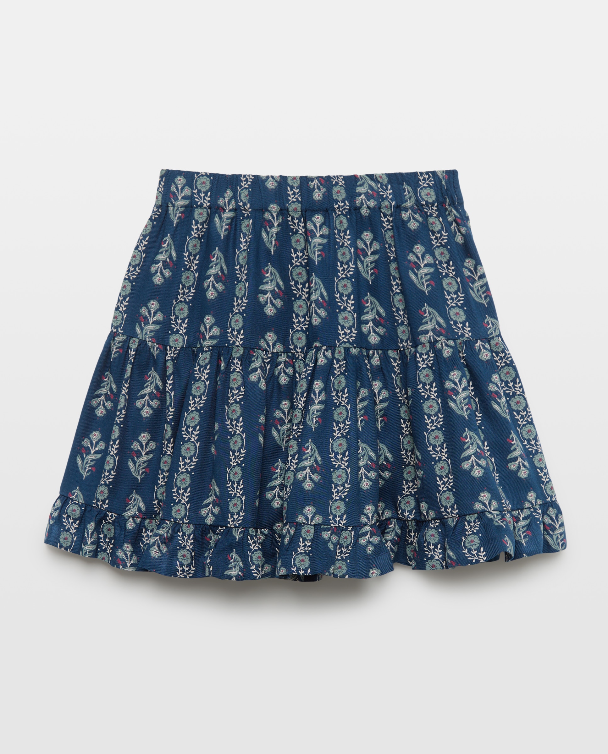 Falda niña viscosa volante 400 Azul-2