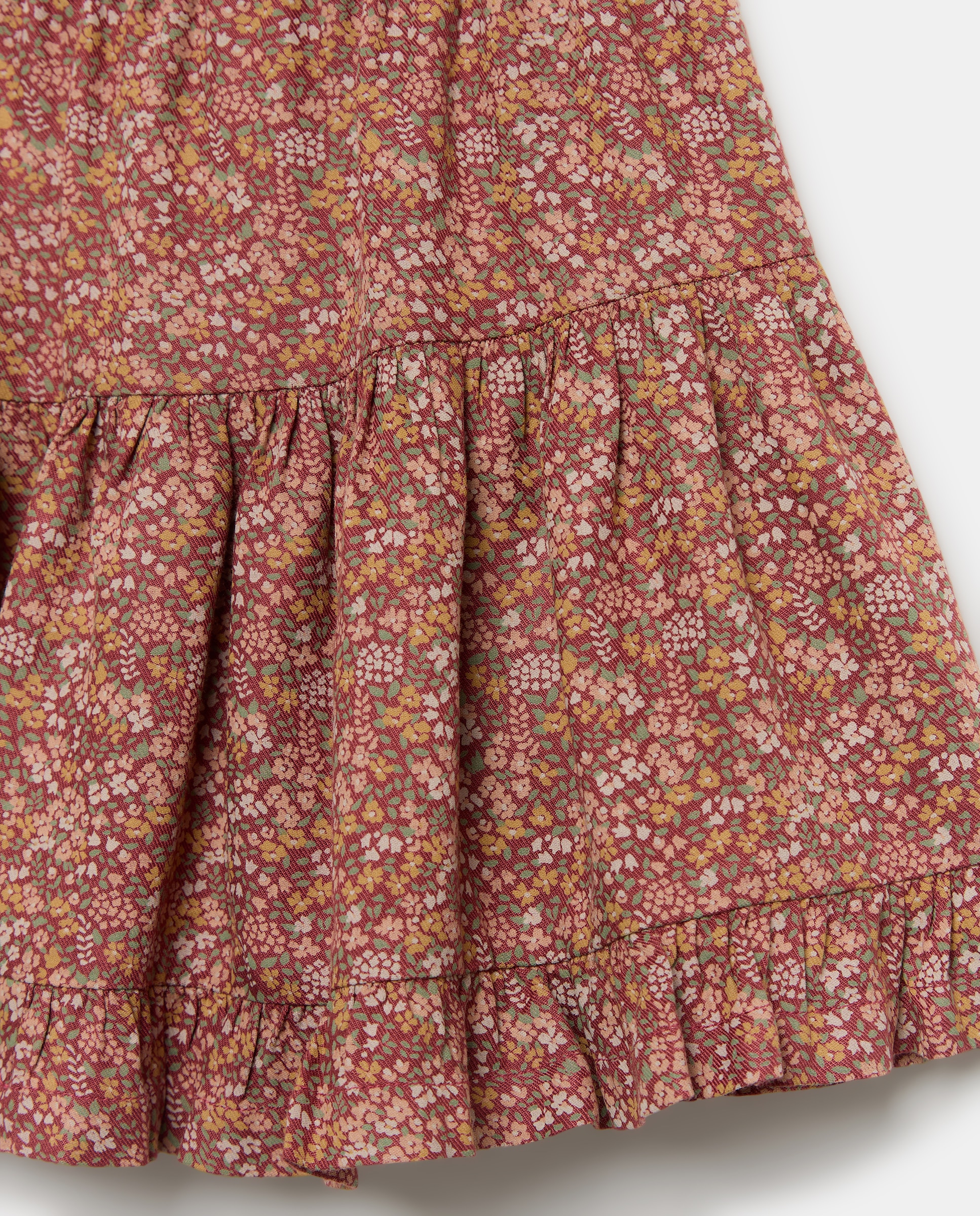 Falda niña viscosa volante 770 Terracota-3