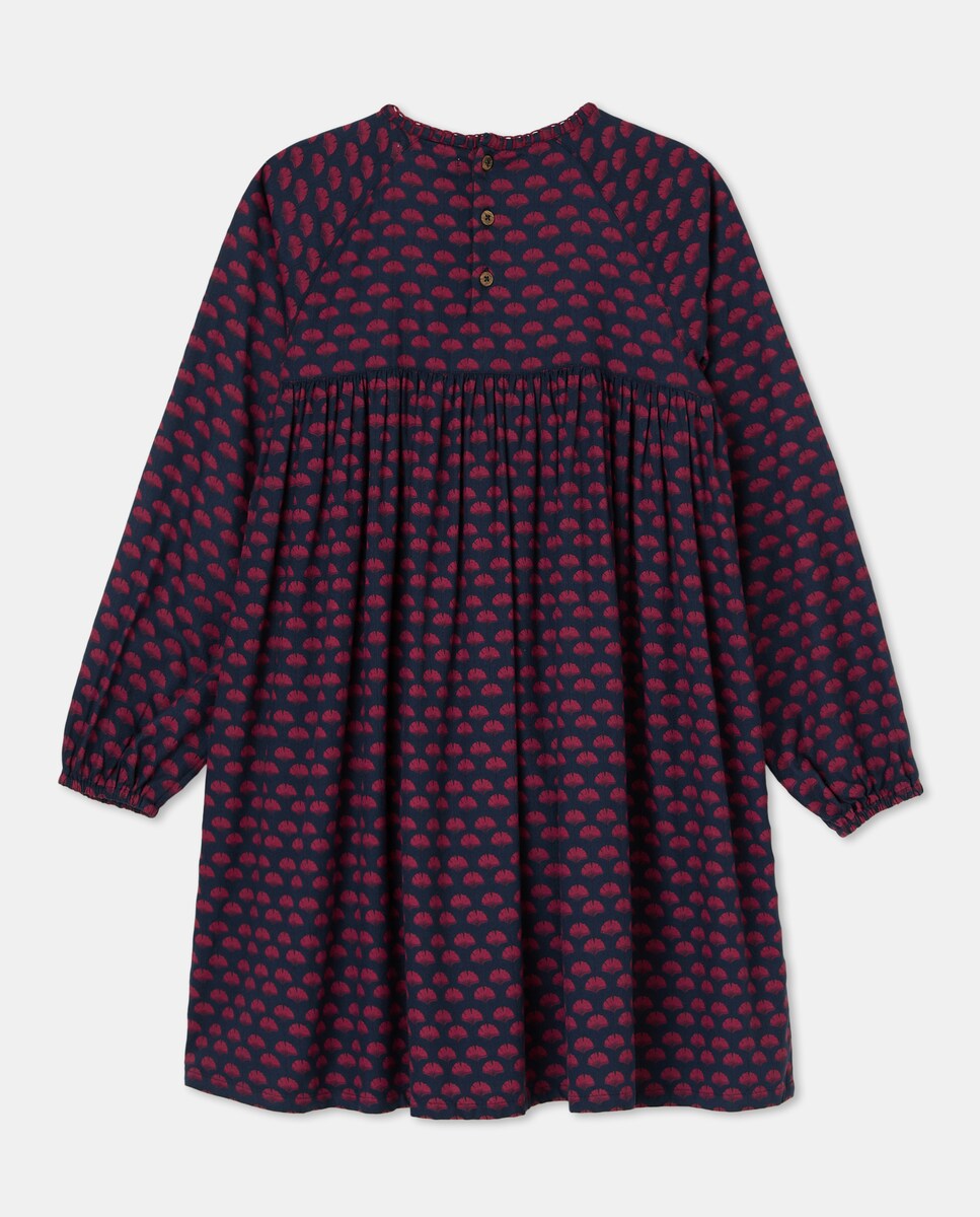 Vestido niña estampado de viscosa 400 Azul-2