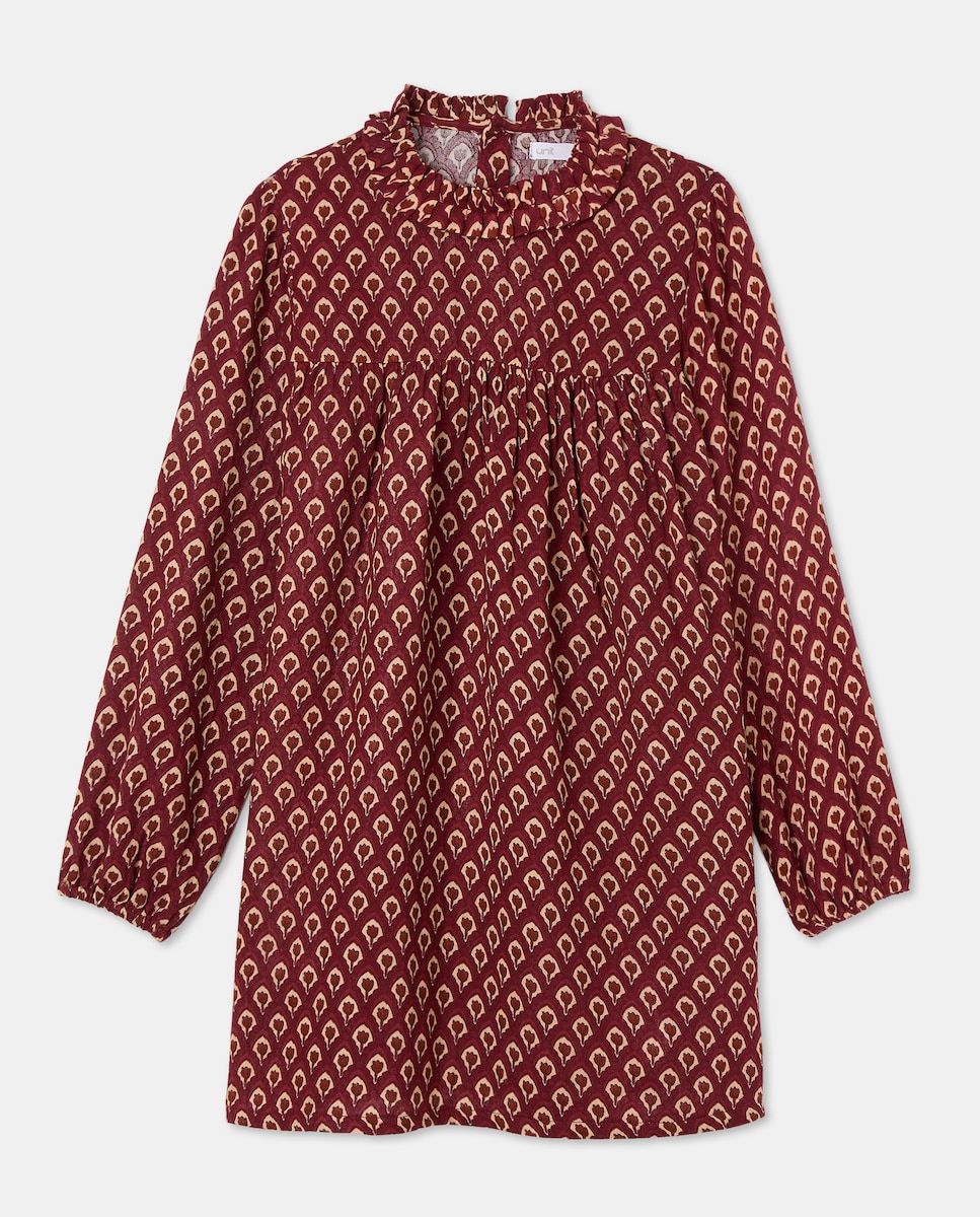 Vestido niña de gasa Ciruela-1