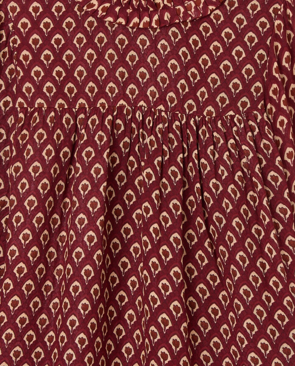 Vestido niña de gasa Ciruela-3