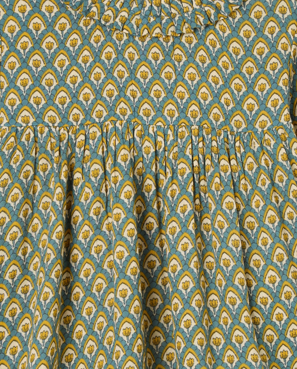 Vestido niña de gasa Verde Pato-3