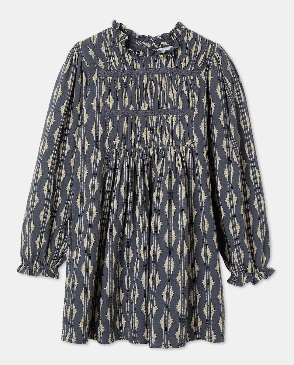 Vestido niña estampado Azul oscuro-1