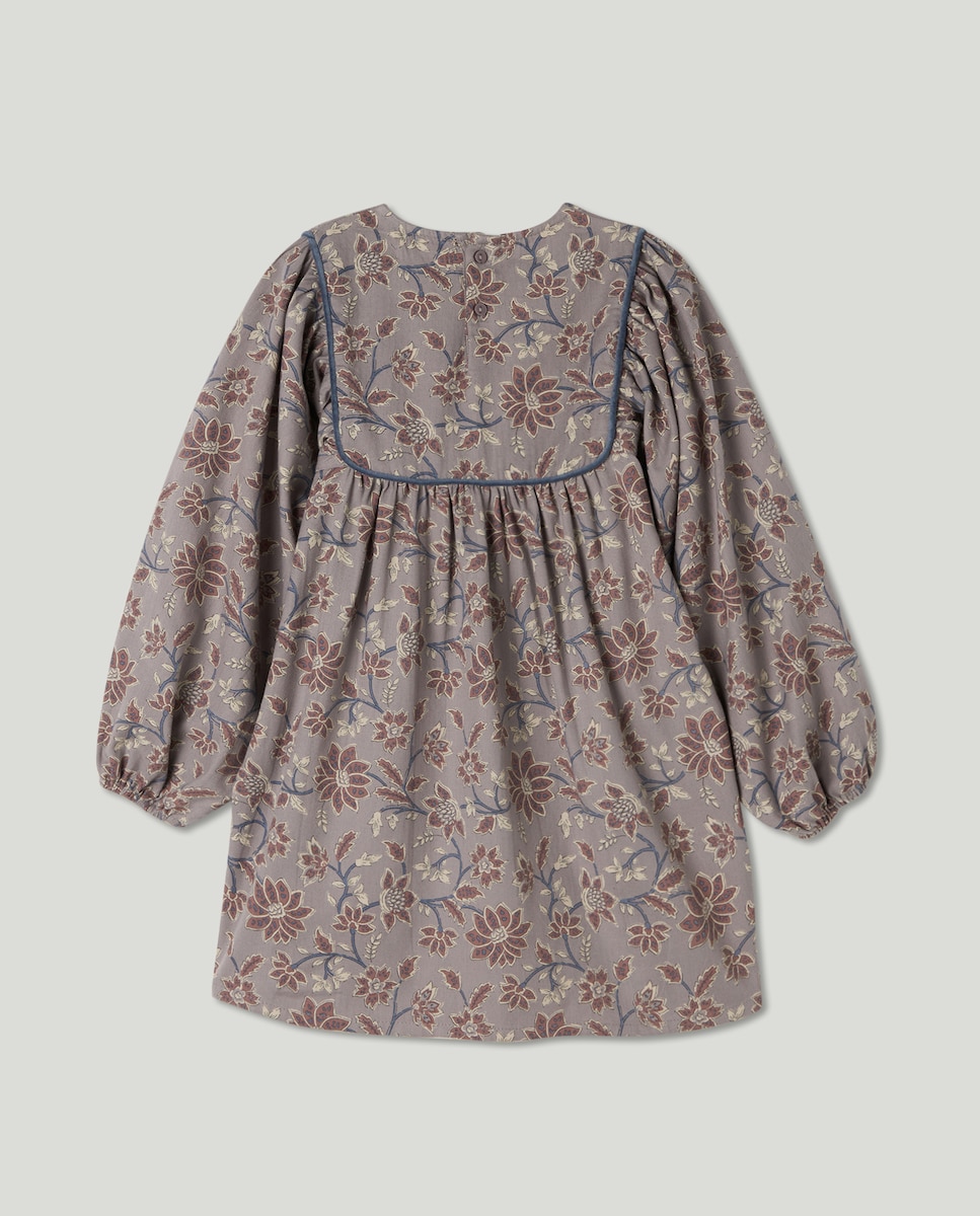 Vestido niña estampado con canesú 820 Gris medio-2