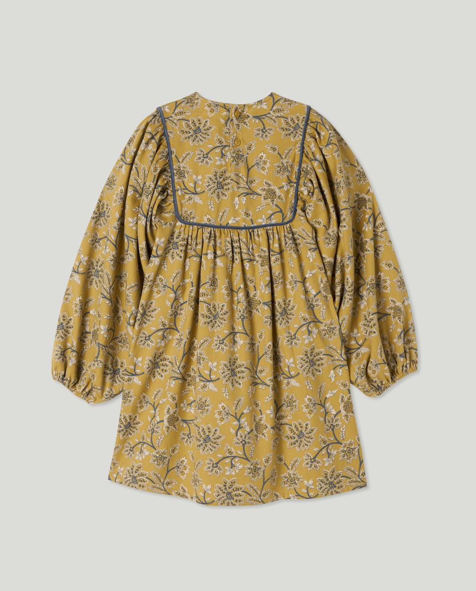 Vestido niña estampado con canesú Pistacho-2