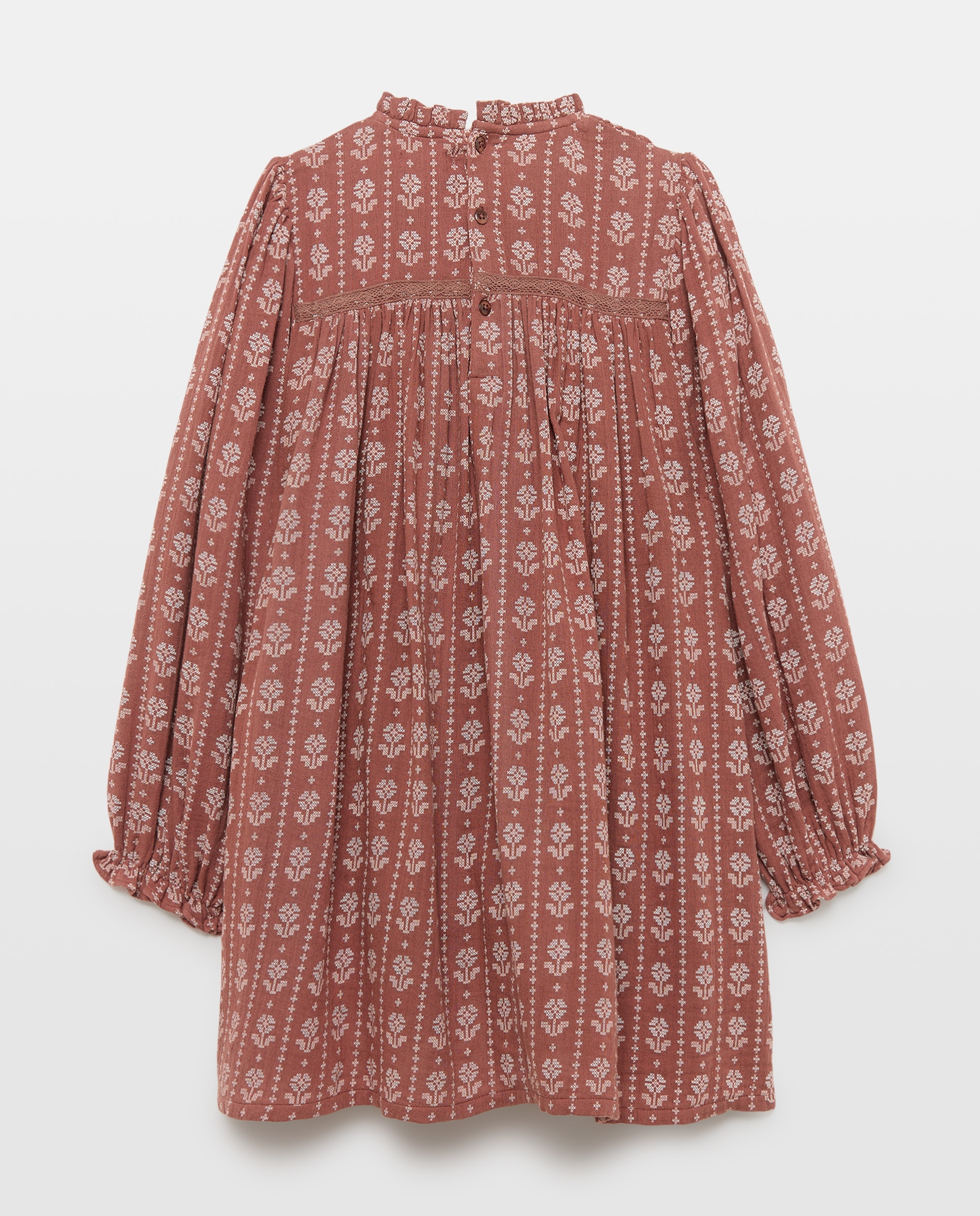 Vestido niña de gasa 230 Rosa oscuro-2