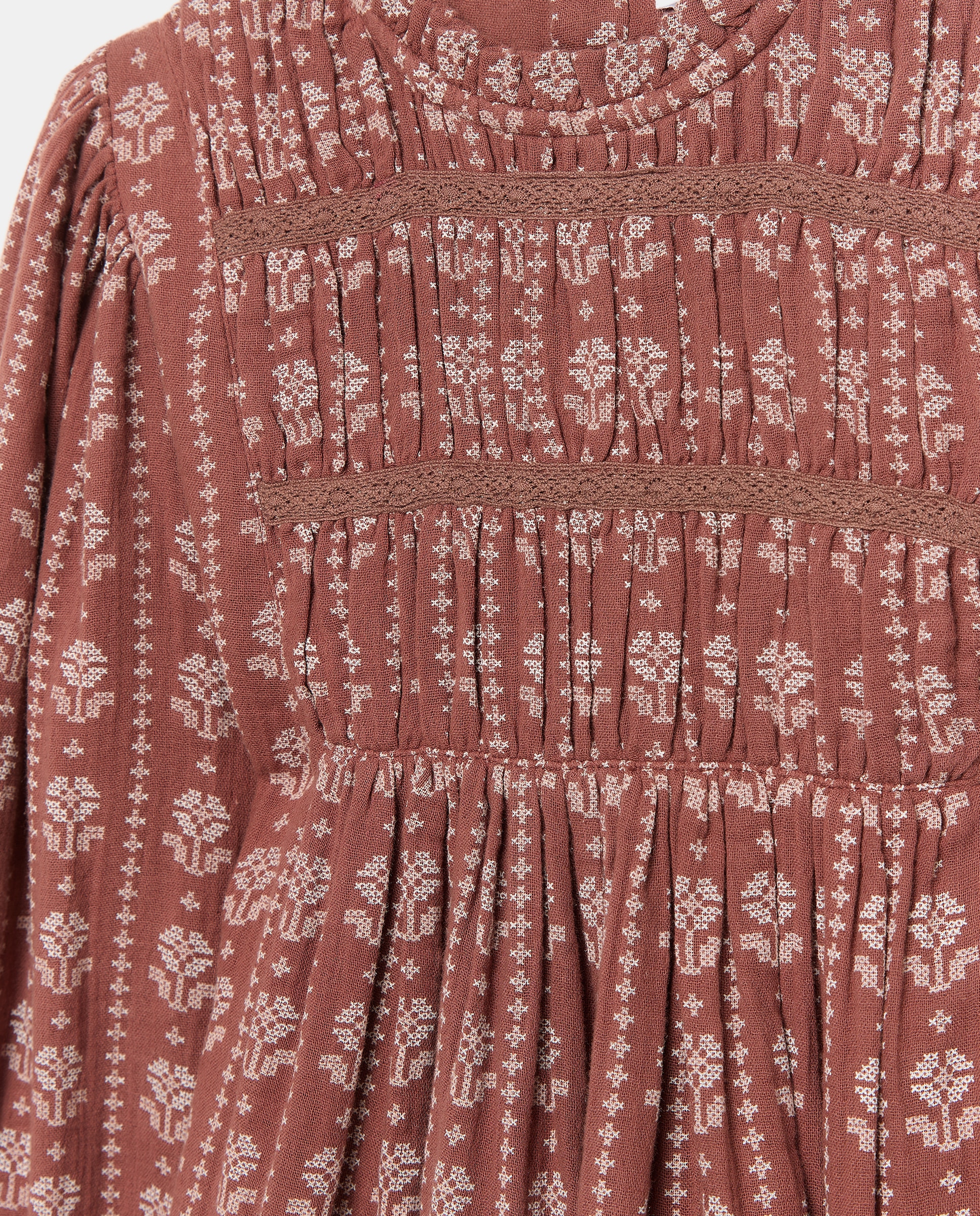 Vestido niña de gasa 230 Rosa oscuro-3