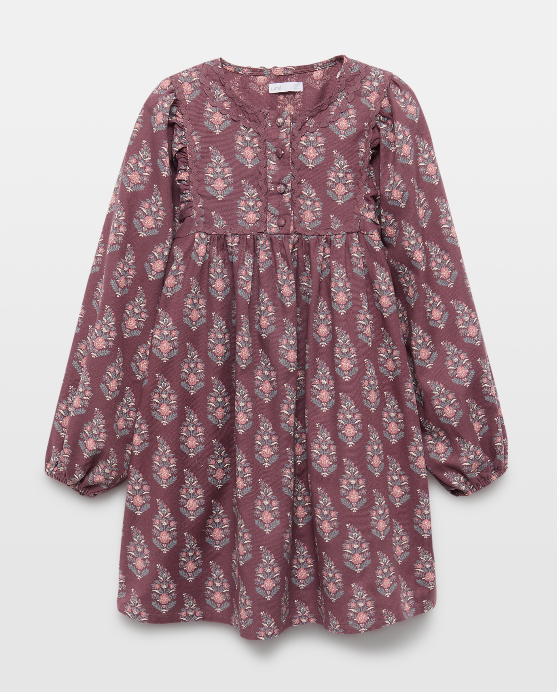 Imagen 0 de Vestido niña estampado con rick rack