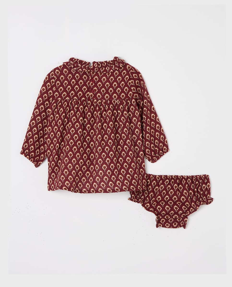 Vestido bebé gasa Ciruela-2