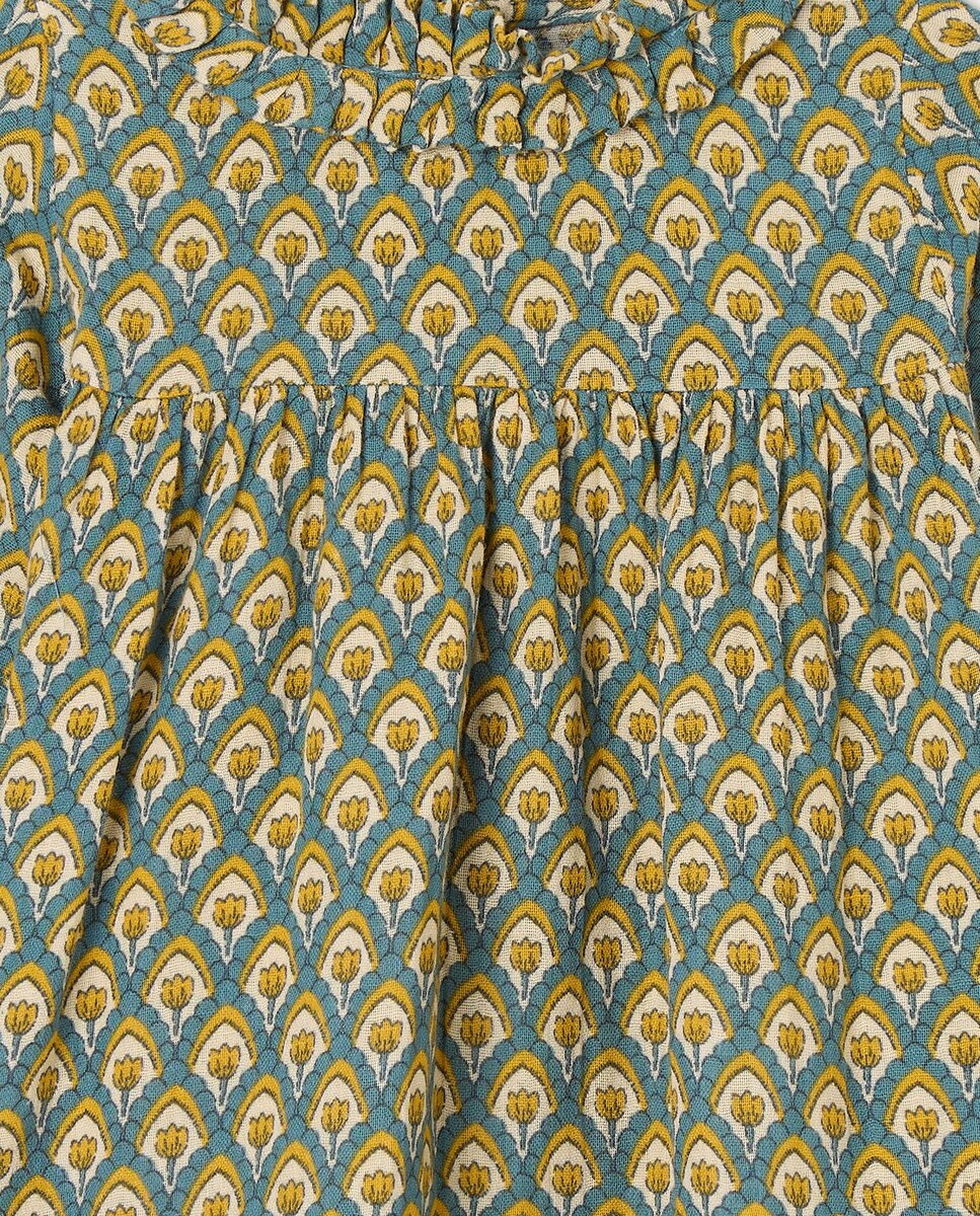 Vestido bebé gasa Verde Pato-3