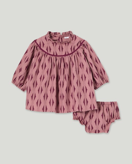 Imagen 0 de Vestido bebé estampado con vainica