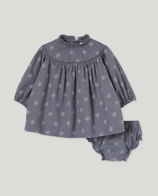 Imagen 0 de Vestido bebé estampado con vainica