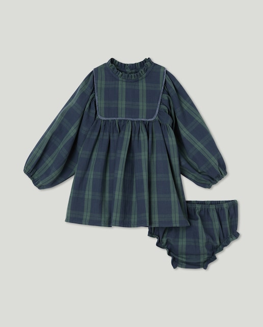 Imagen 0 de Vestido bebé cuadros franela