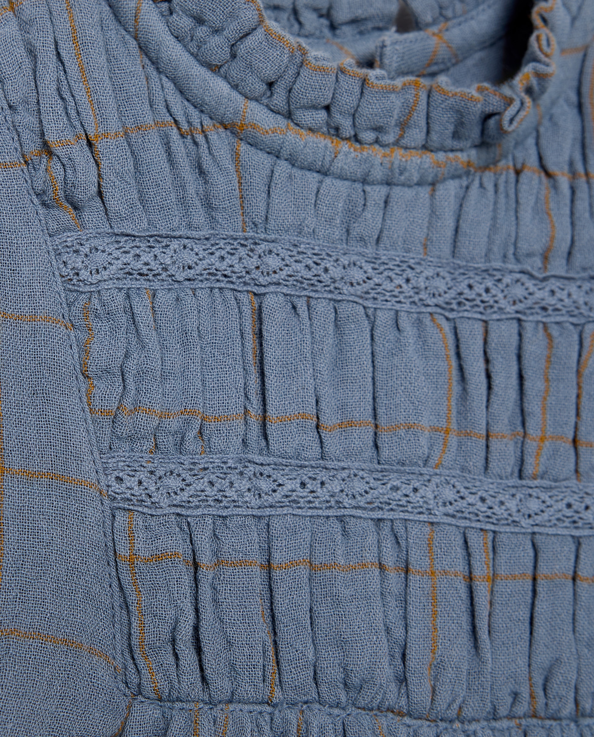 Vestido bebé niña de gasa 400 Azul-3