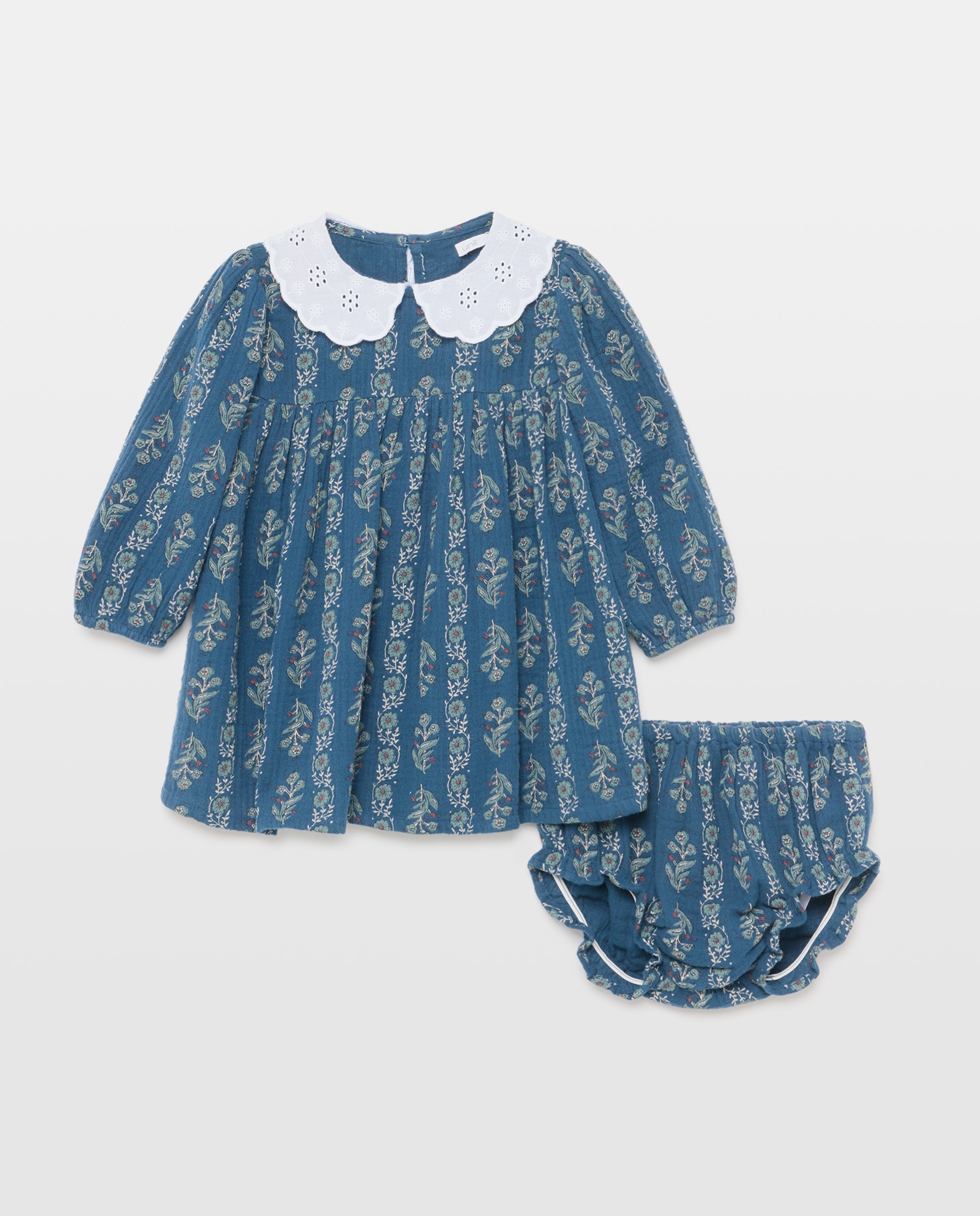 Imagen 0 de Vestido bebé niña con cuello troquelado