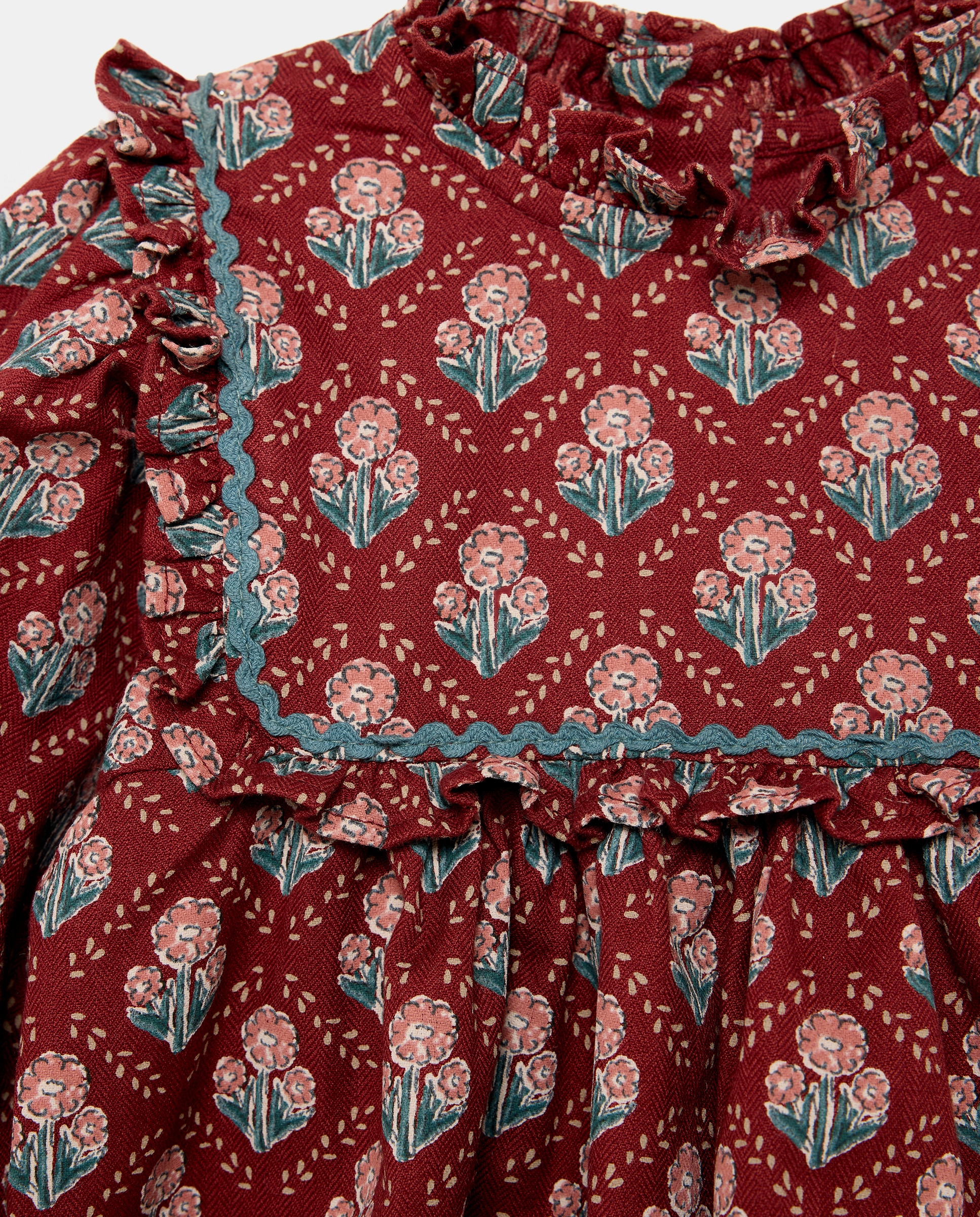 Vestido bebé niña con canesú 770 Terracota-3