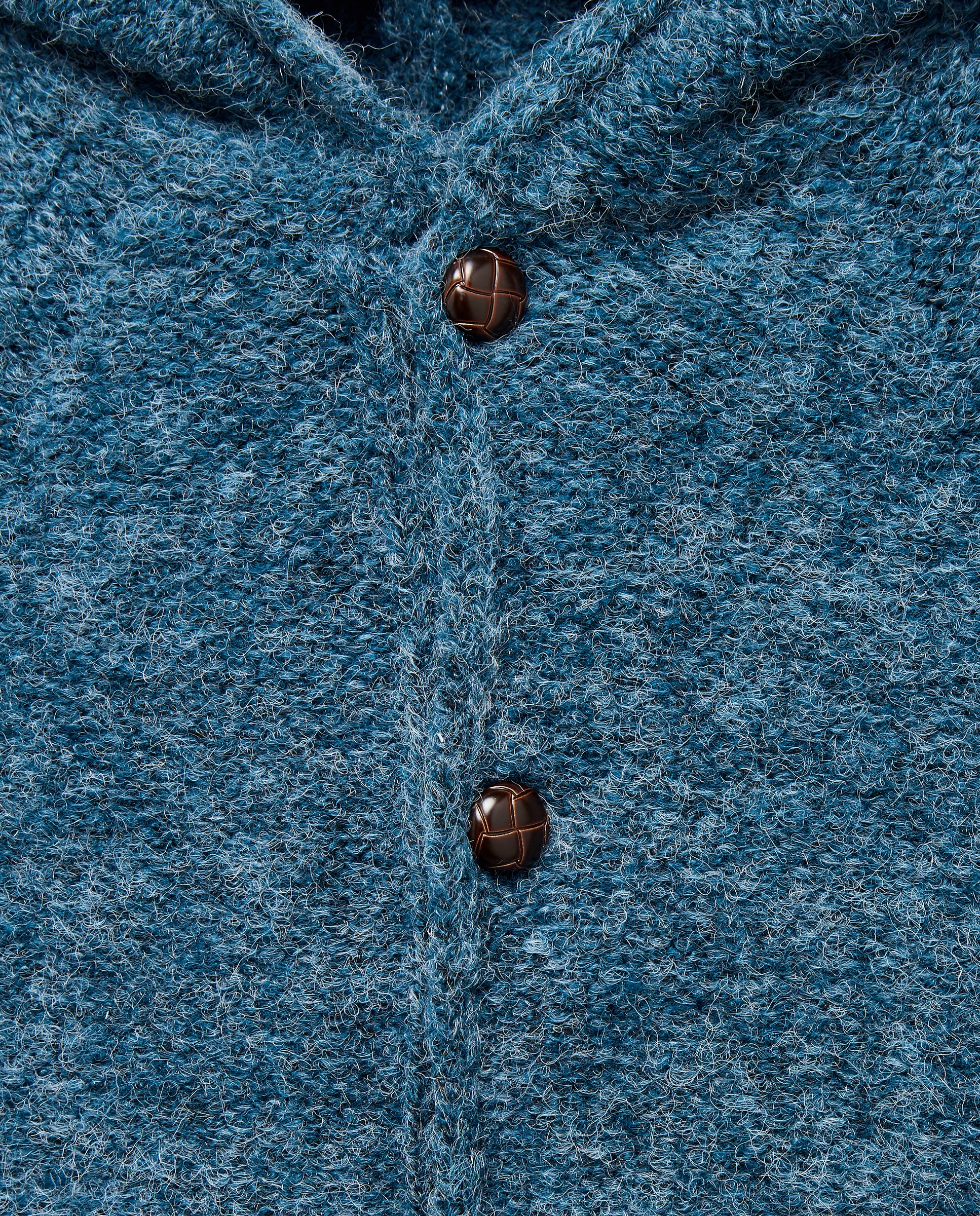 Buzo de recién nacido tricot capucha Azul oscuro-3