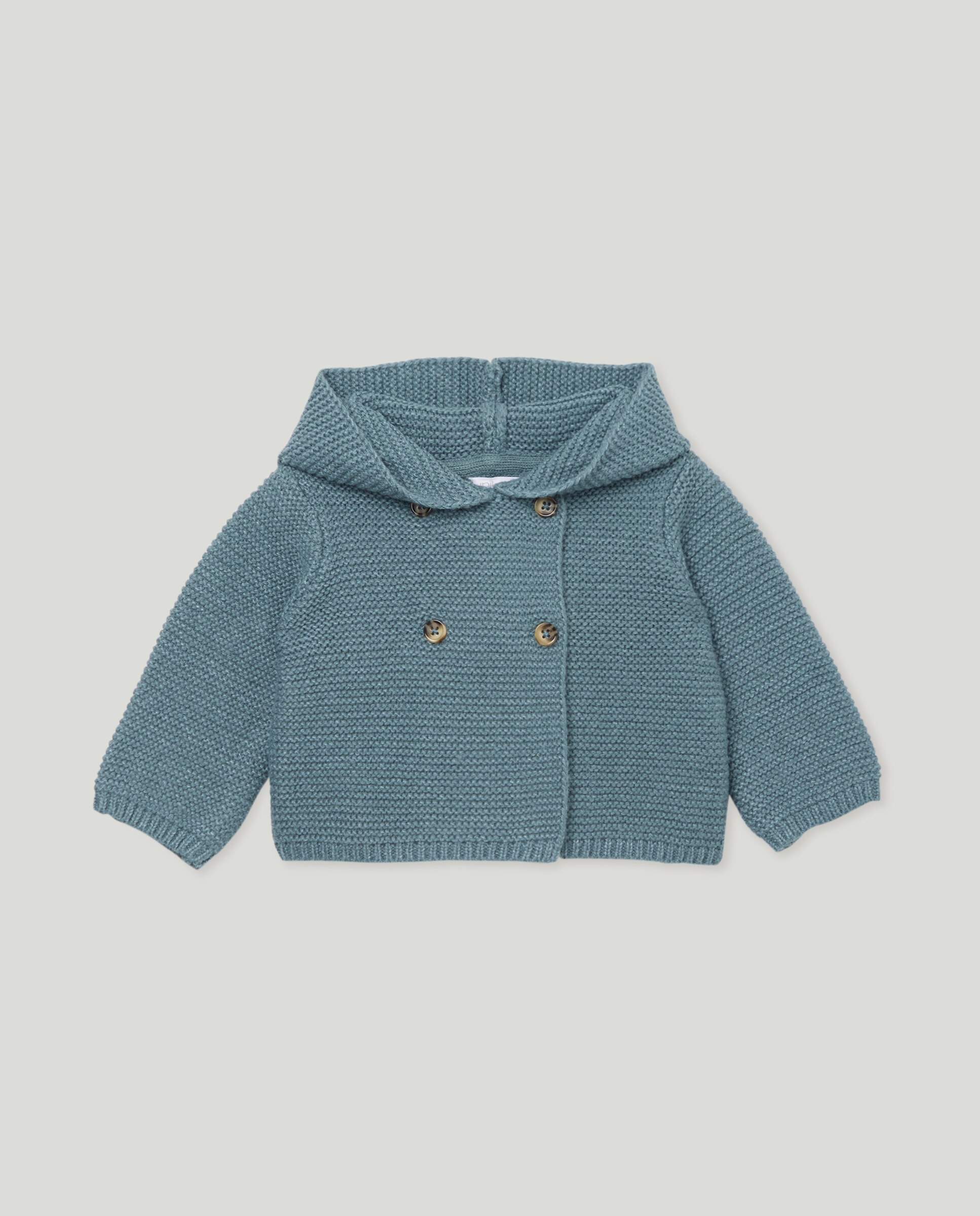 Chaqueta recién nacido capucha Verde Pato-1