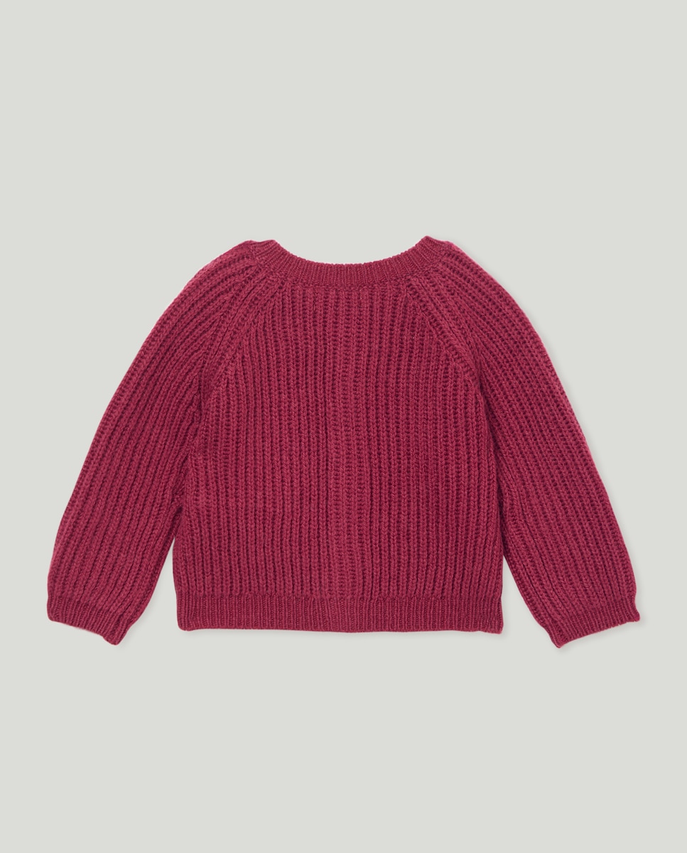 Chaqueta recién nacido punto inglés Ciruela-2