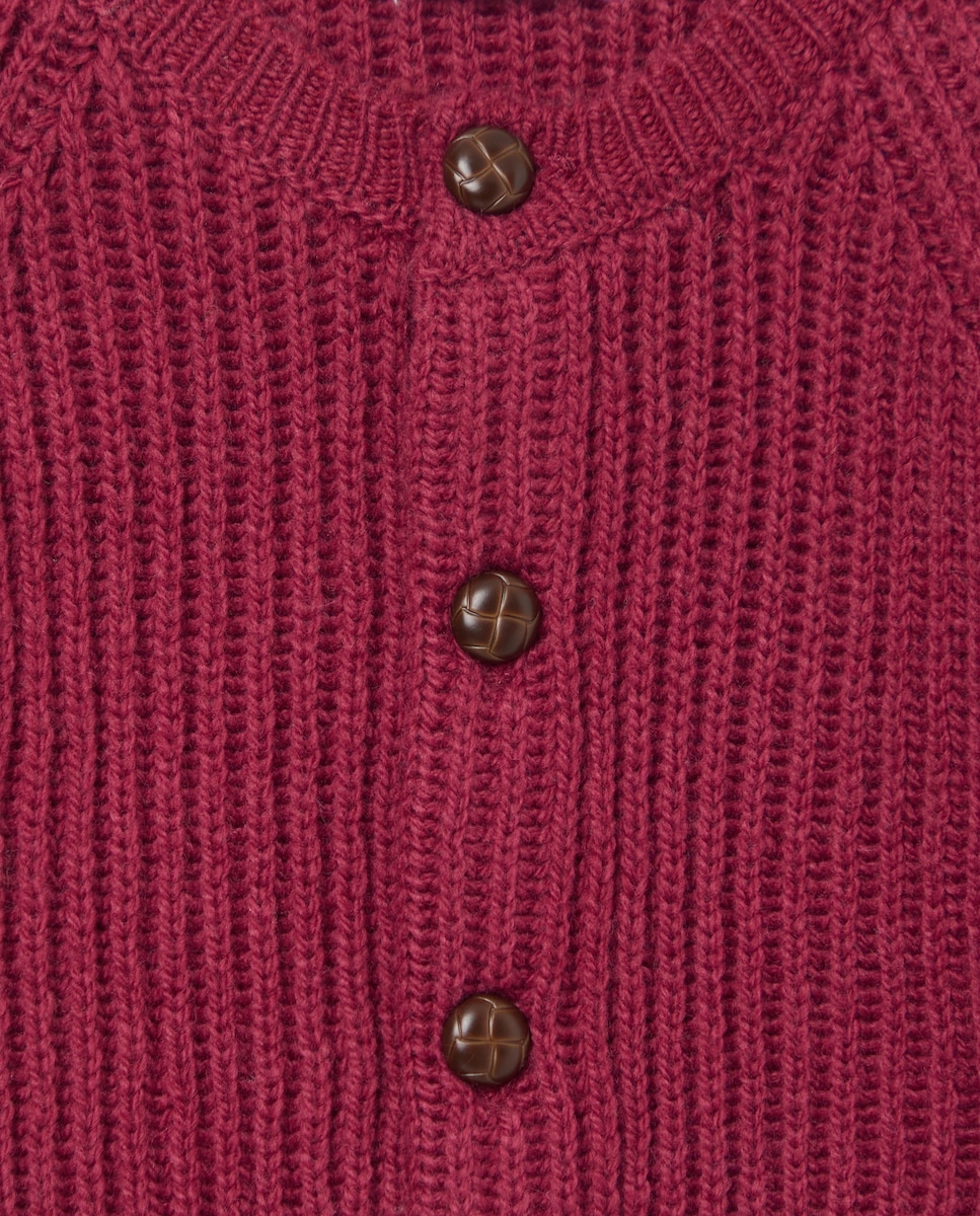 Chaqueta recién nacido punto inglés Ciruela-3