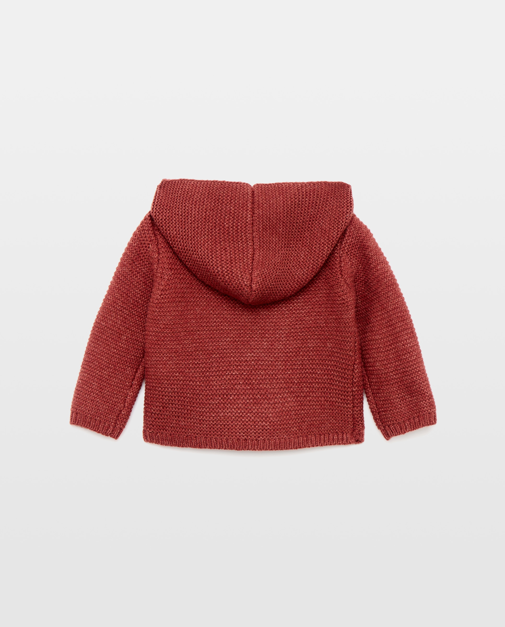 Chaqueta de recién nacido capucha Naranja quemado-2