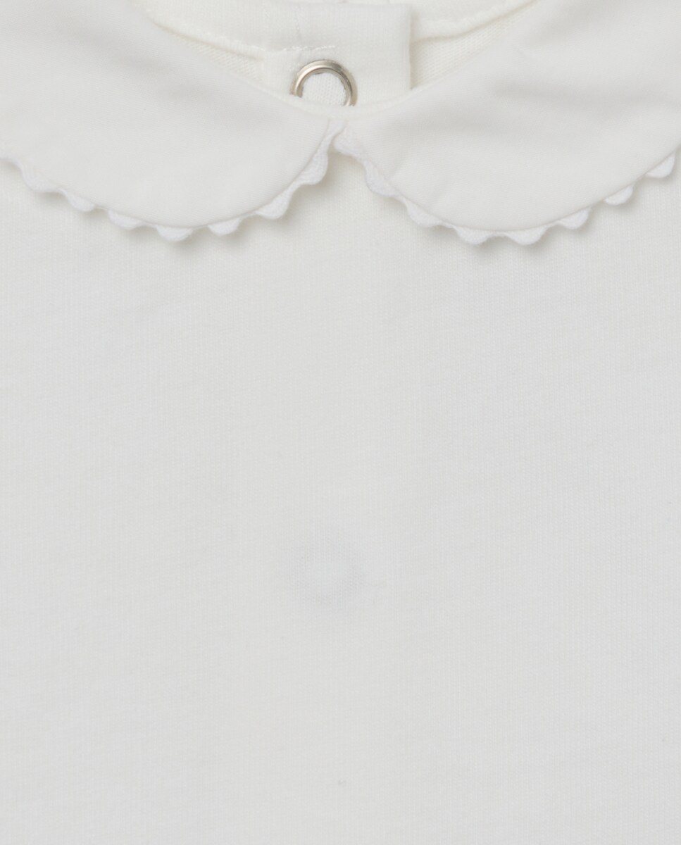 Body recién nacido cuello ondulina Blanco roto-3