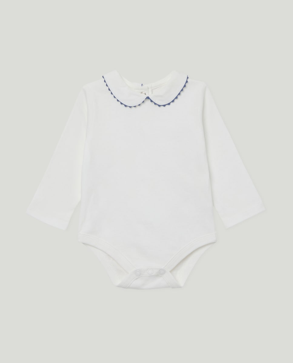 Body recién nacido cuello ondulina Blanco roto-1