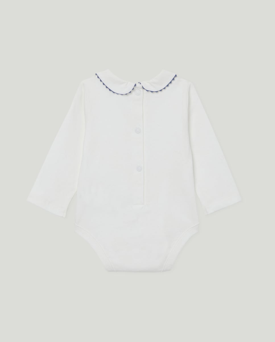 Body recién nacido cuello ondulina Blanco roto-2