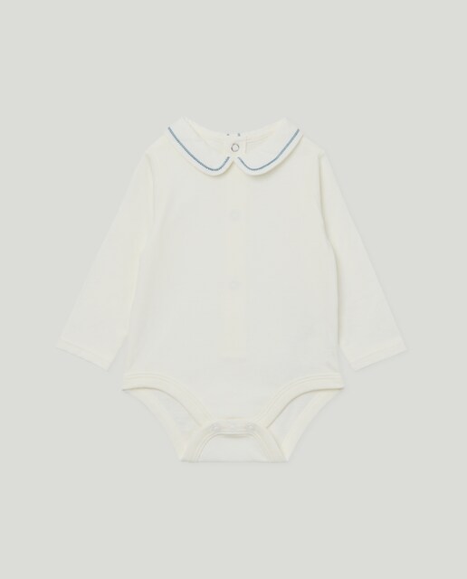 Imagen 0 de Body recién nacido cuello pico bordado