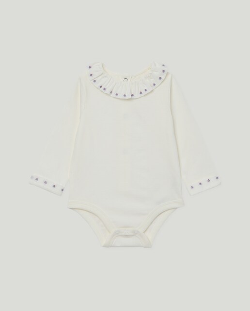 Imagen 0 de Body recién nacido cuello volante flor